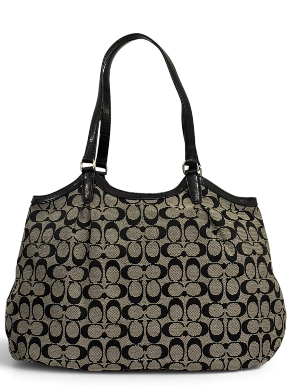 Vintage Coach Devin Bag F28623 Signature Stripe Tote