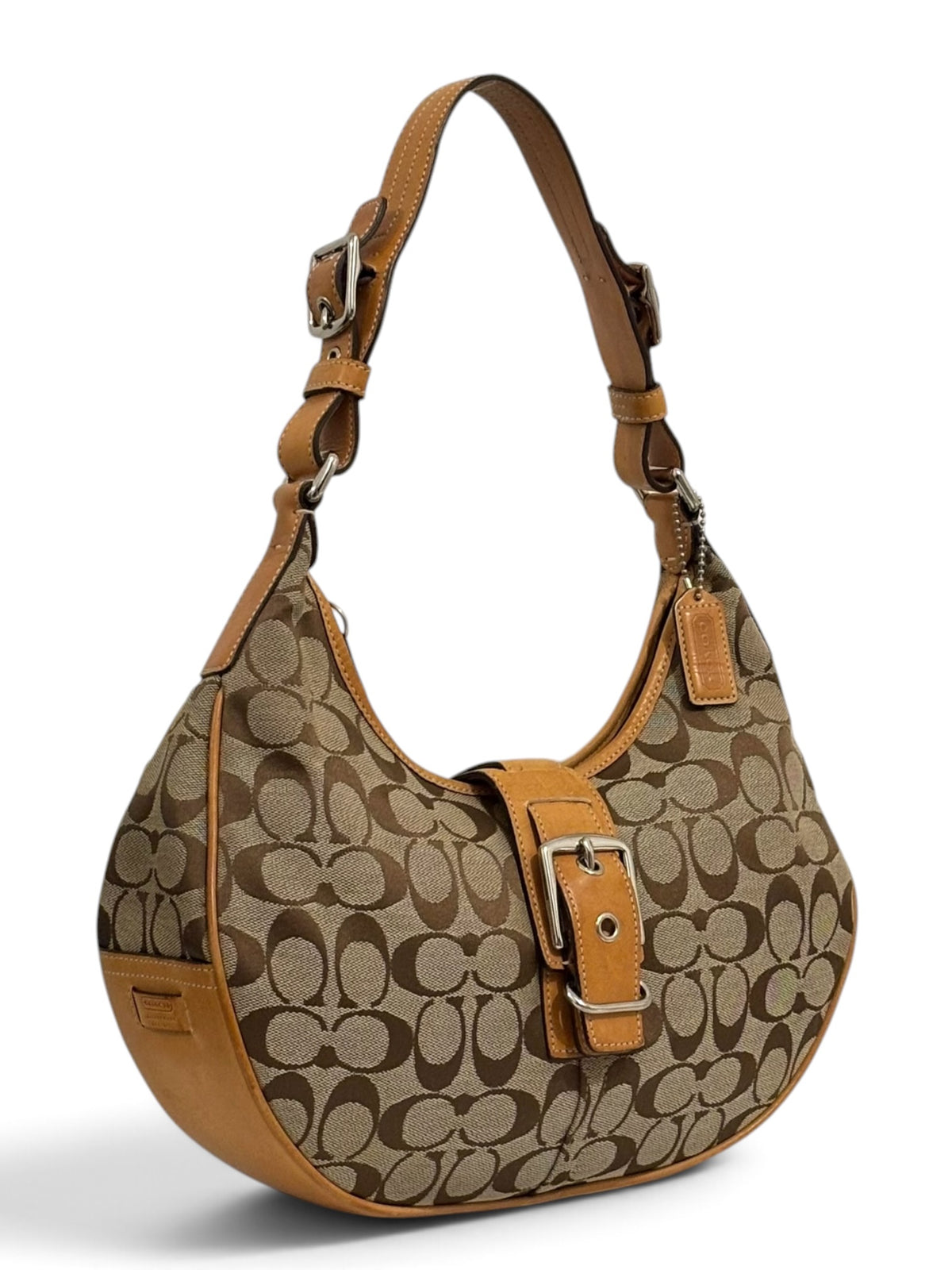 Vintage Coach Soho Bag 6363 Crescent Signature Hobo In Brown