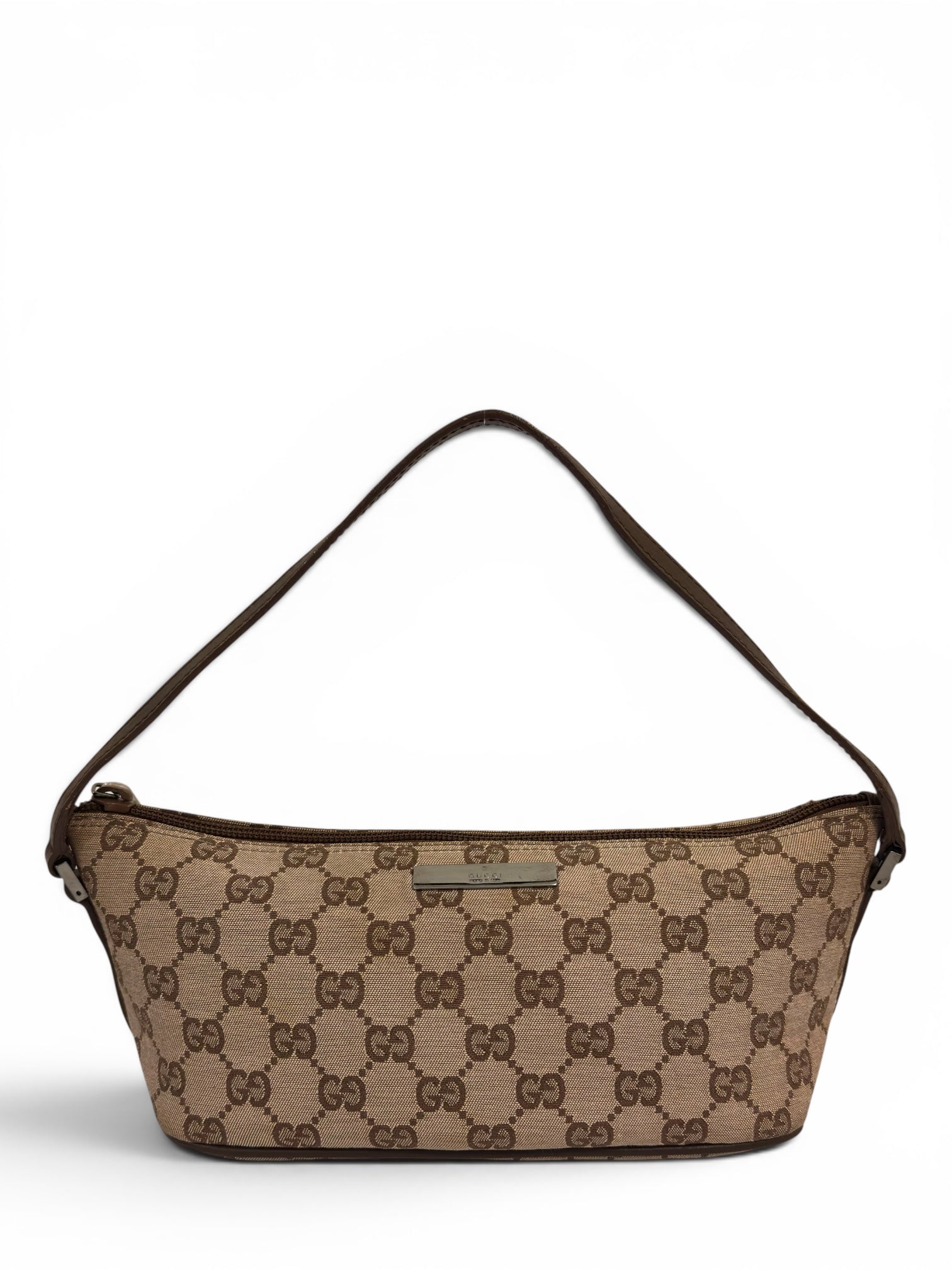 Gucci Brown / Beige Signature Canvas & Leather
Pochette Boat Vintage Shoulder Bag