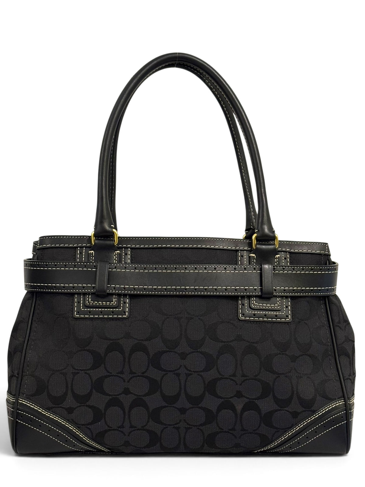 Vintage Coach Hamptons Bag Signature Black Horsebit Tote