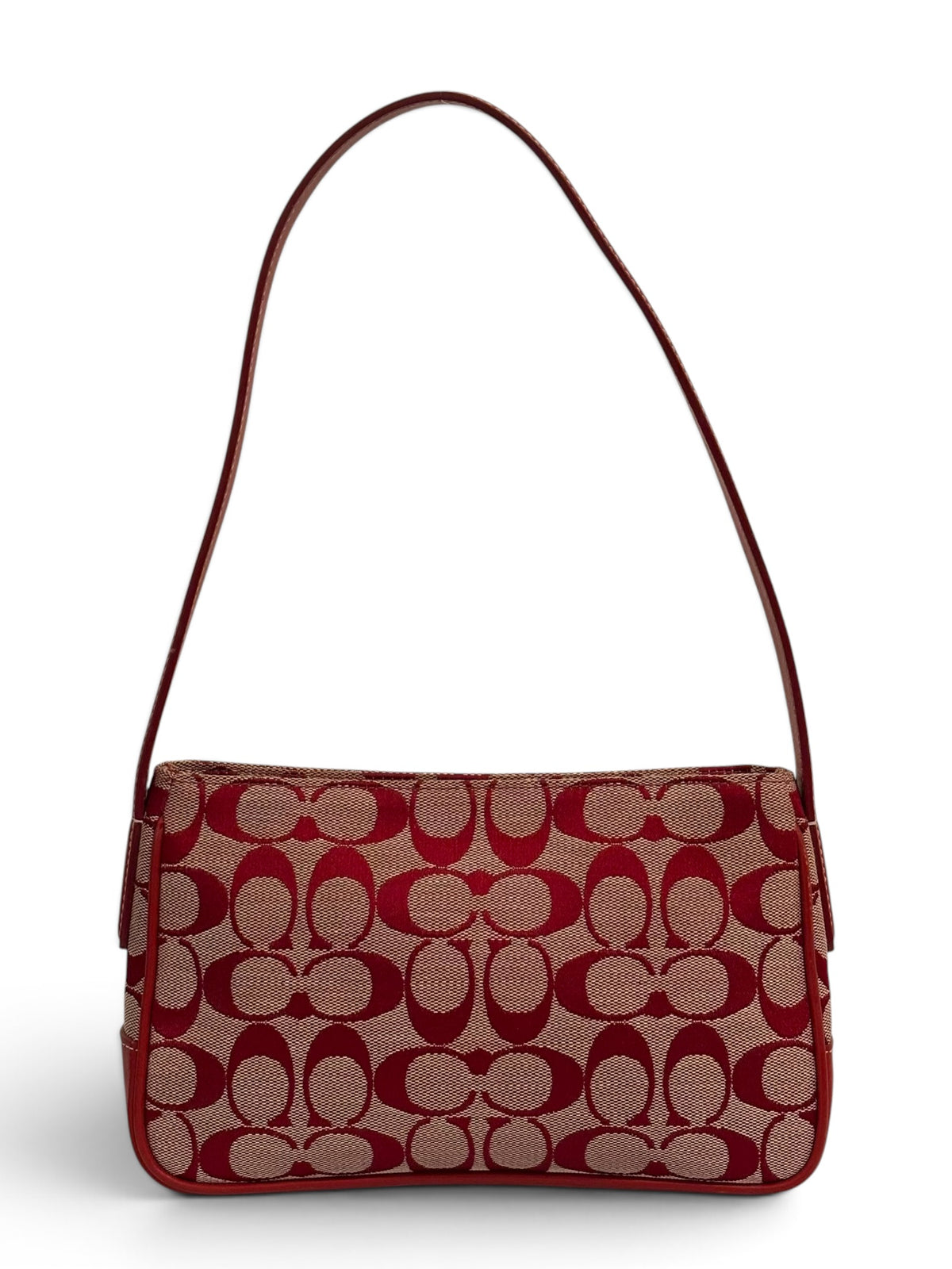 Vintage Coach Bag 6023 In Red Signature Canvas