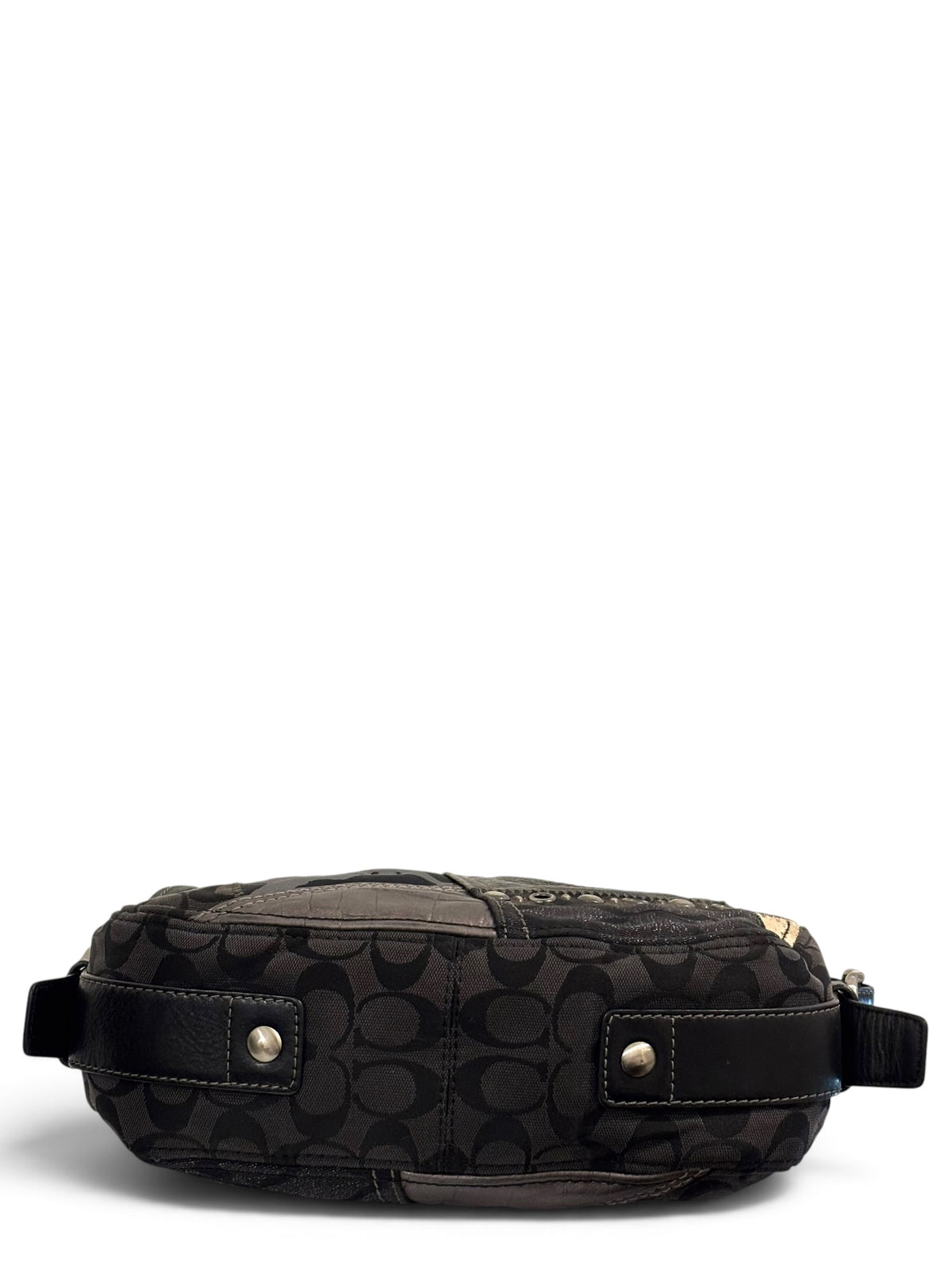 Vintage Coach Patchwork Bag 12901 Rare Zoe Hobo Bag In Black