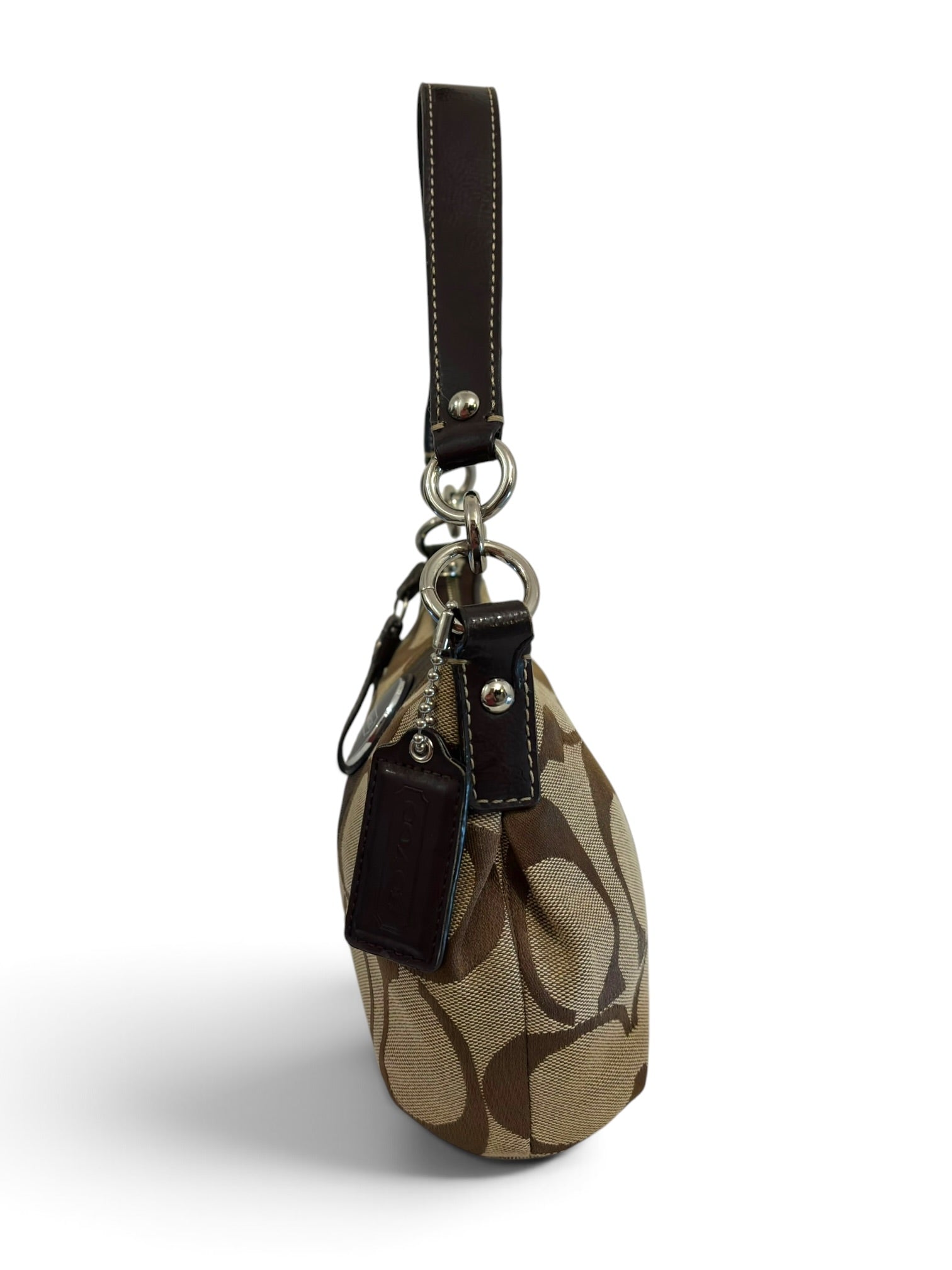 Vintage Coach Demi Shoulder Bag Signature Brown Crossbody F17439