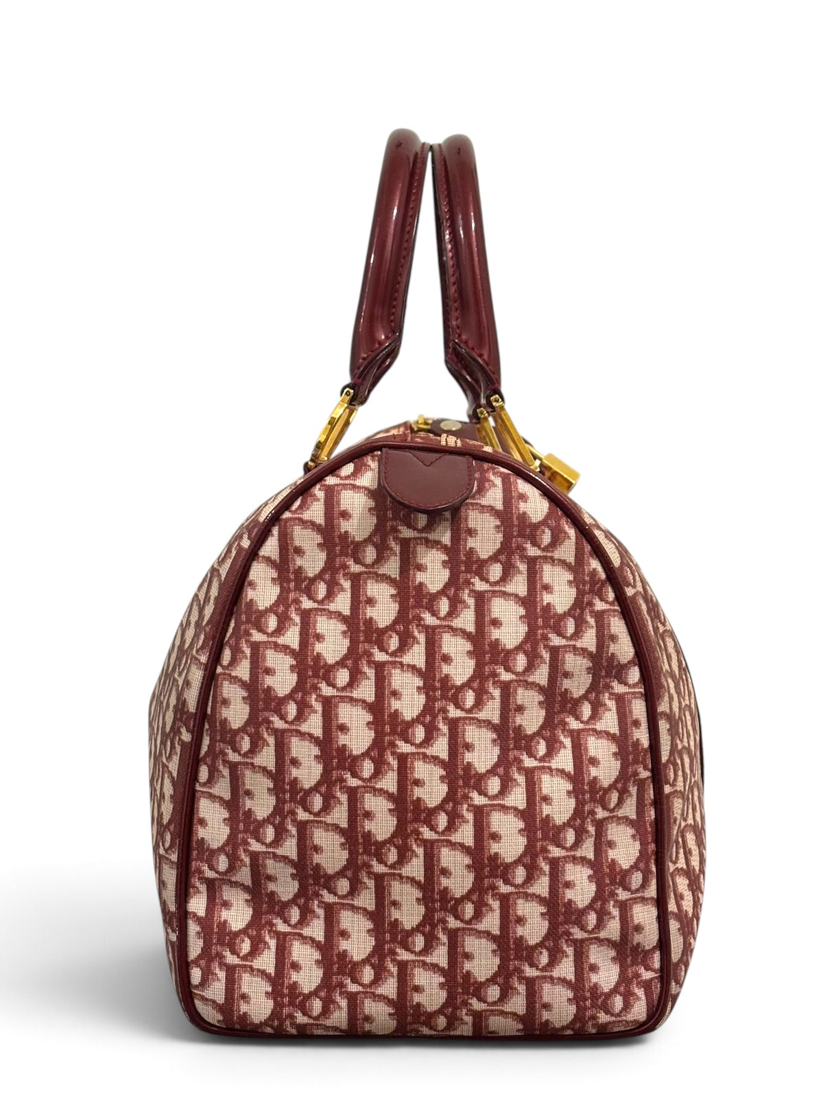 Vintage Christian Dior Bag Red Trotter Diorissimo Boston PZ 0052