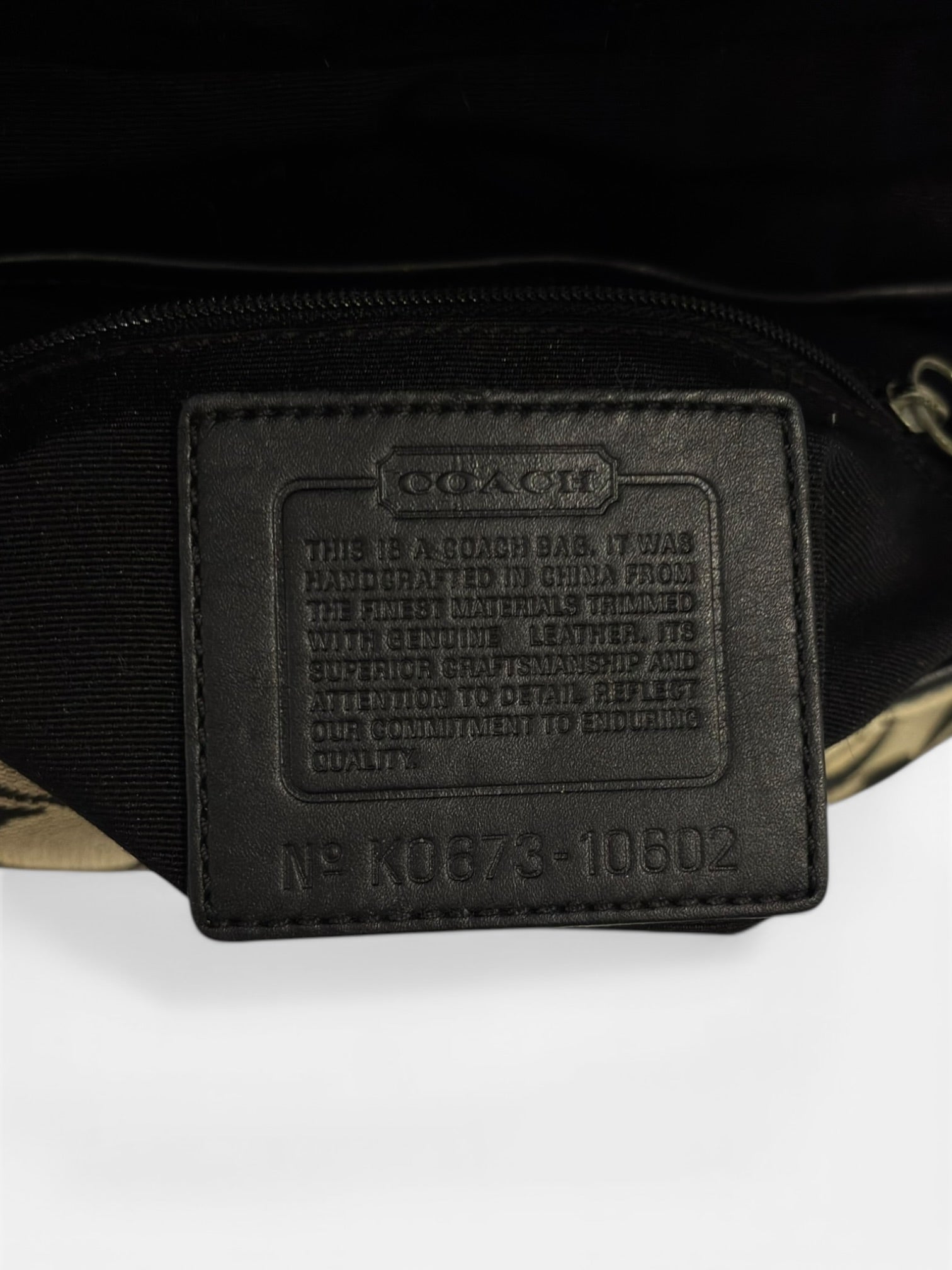 Coach Soho Signature Black & Grey Buckle Canvas & Leather Shoulder Bag