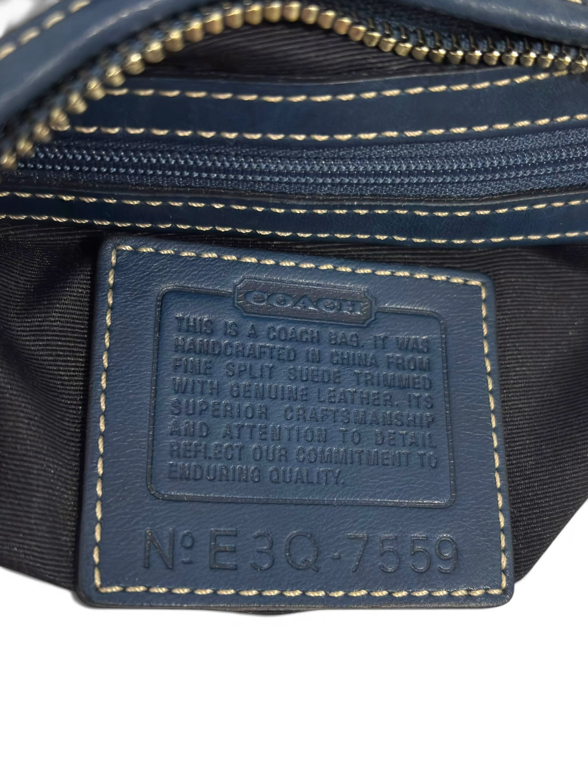 Vintage Coach Soho Bag 7559 Hobo In Rare Blue Suede