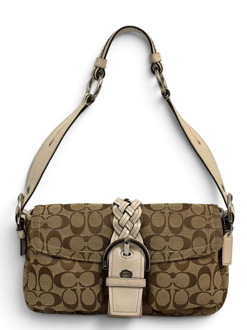 Vintage Coach Soho 6314 White Braided Leather Shoulder Bag