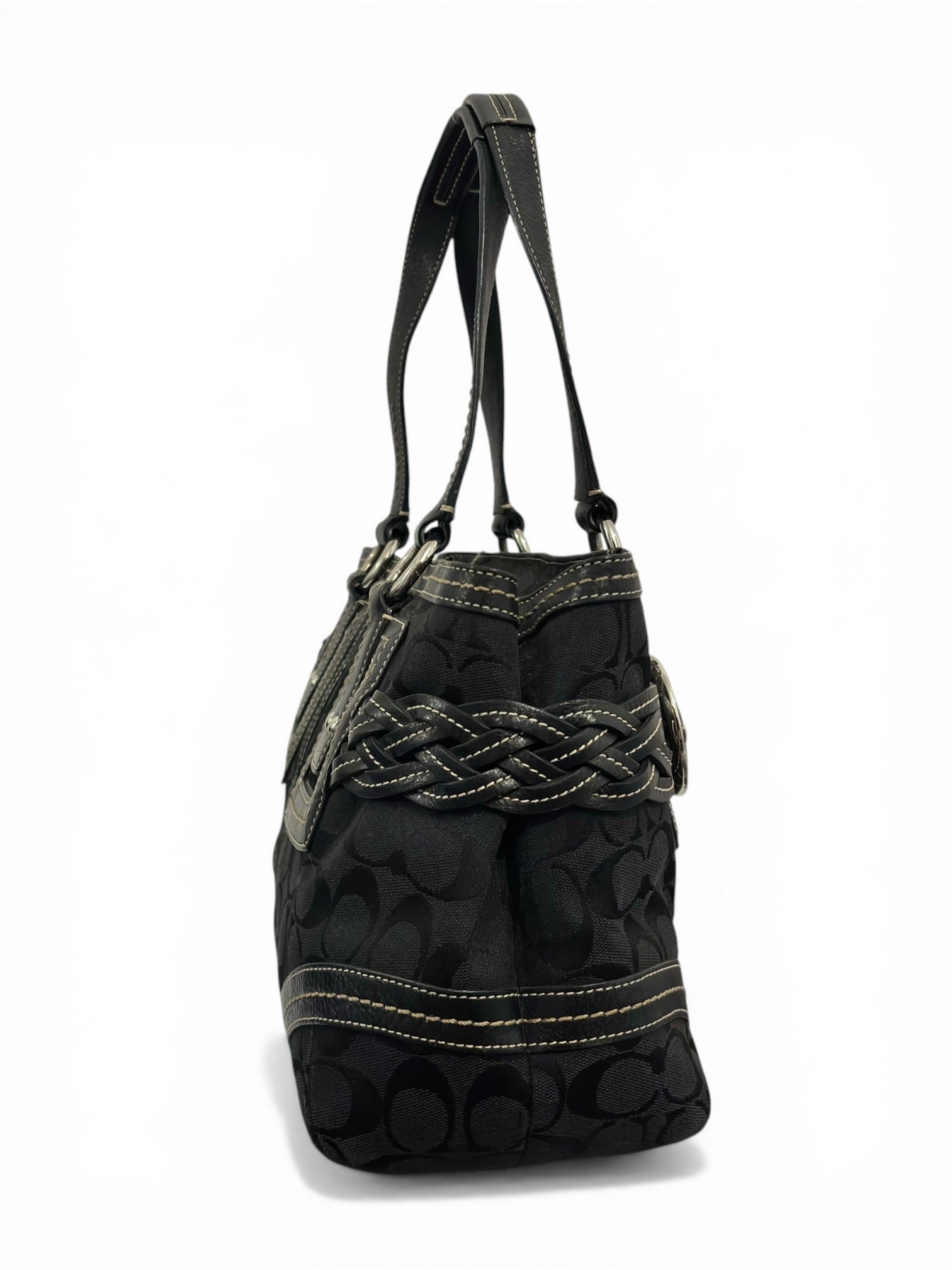 Coach Black Soho Canvas & Leather Buckle Braided
Shoulder Bag 5089