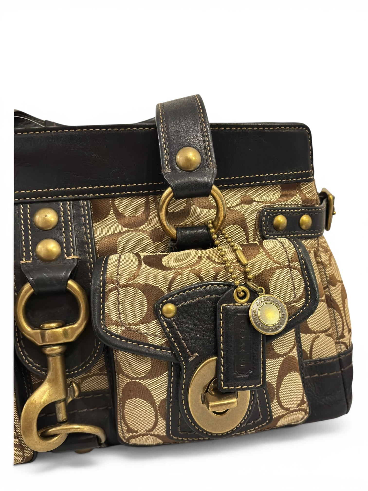 Coach Rare Legacy Limited Edition 65th Anniversary Mandy Brown Signature Shoulder Bag 2000's