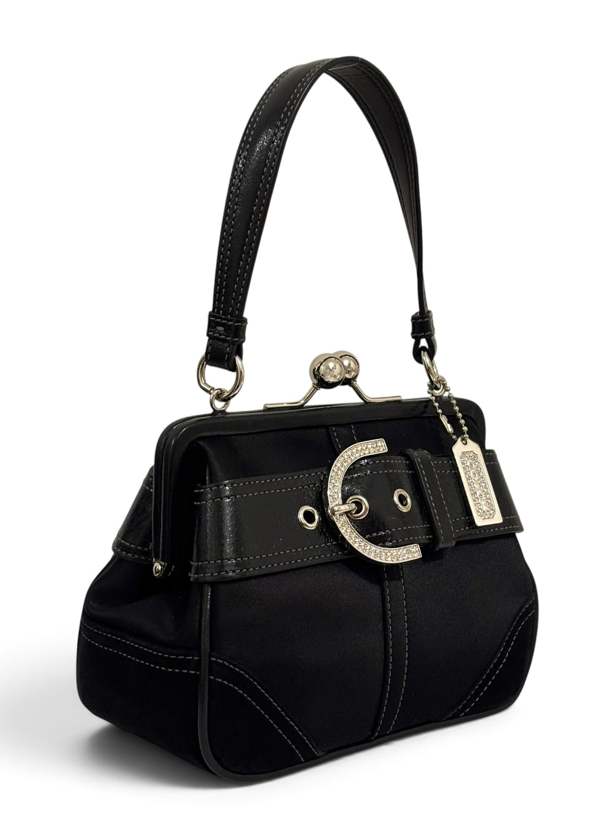 Vintage Coach Bag Rare 3579 Madison Kisslock & Swarovski Crystals