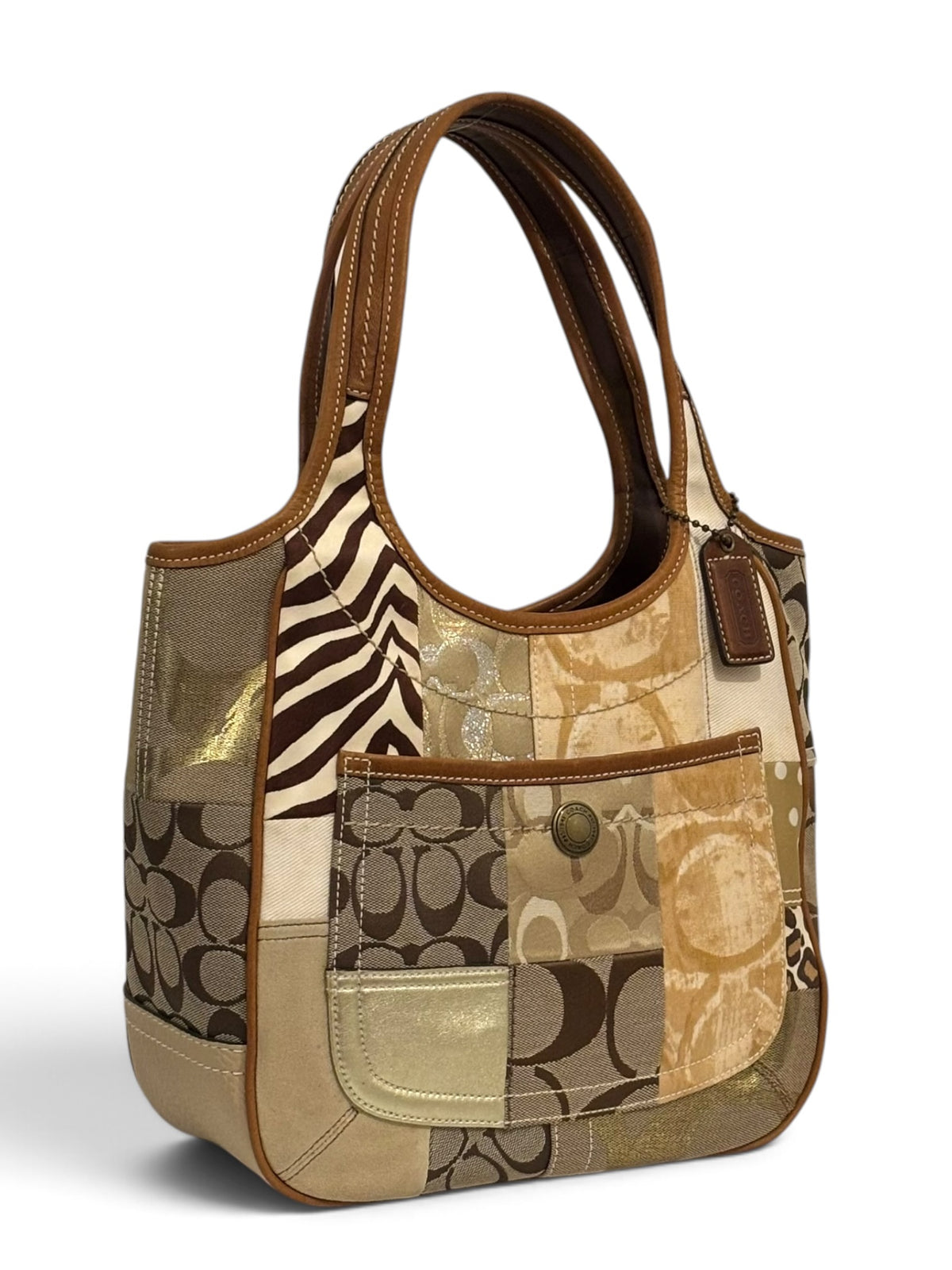 Vintage Coach Ergo Patchwork Bag 10810 Signature & Animal Print Tote