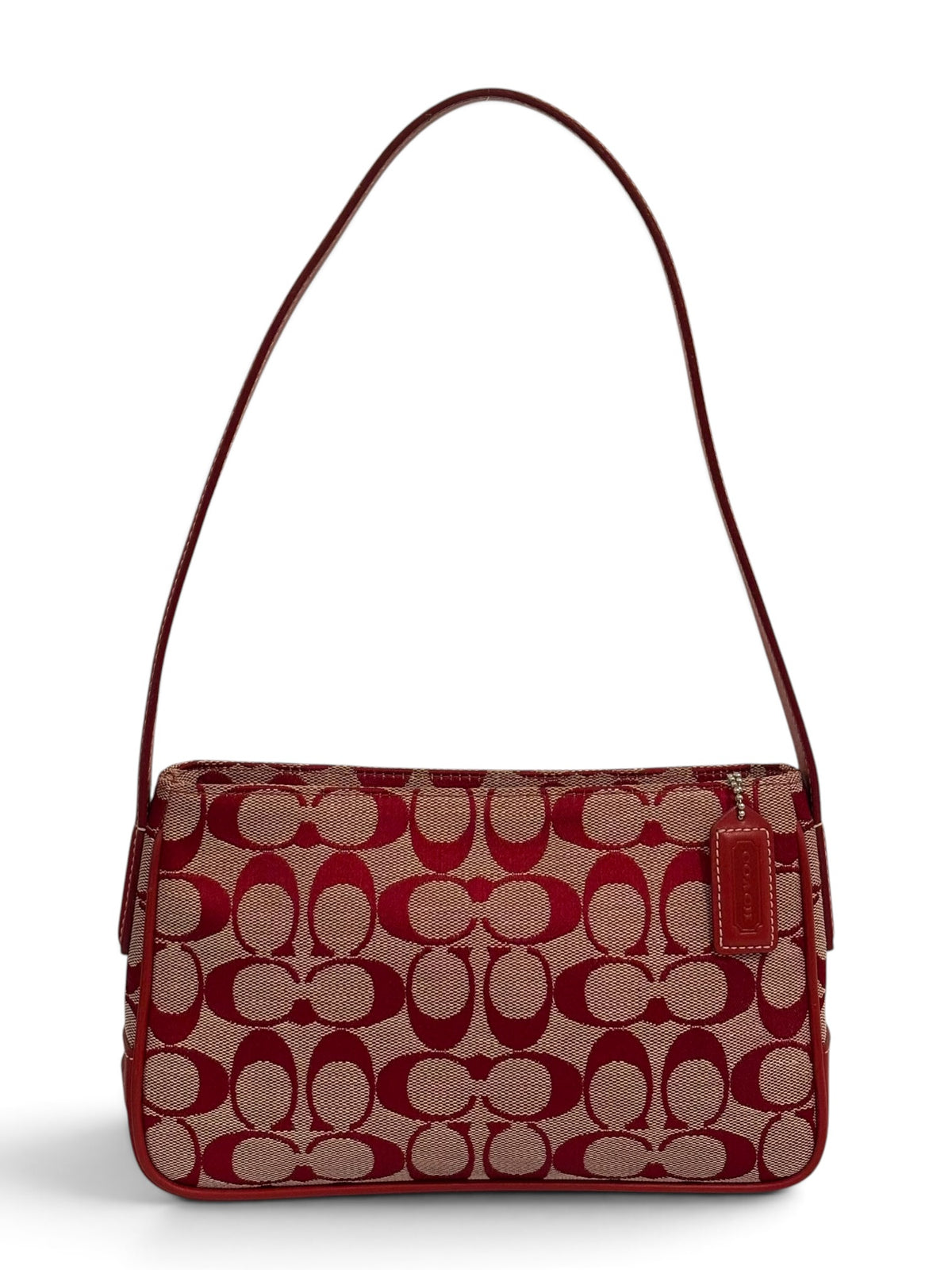 Vintage Coach Bag 6023 In Red Signature Canvas