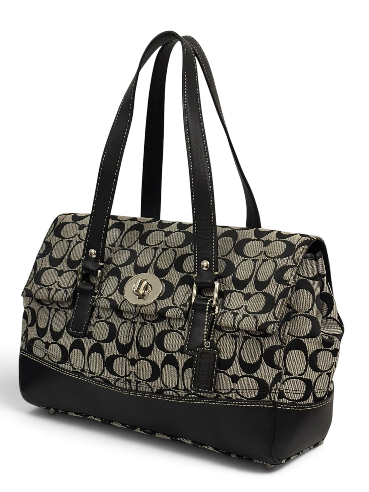 Vintage Coach Hamptons Bag F13070 Signature Turnlock Tote