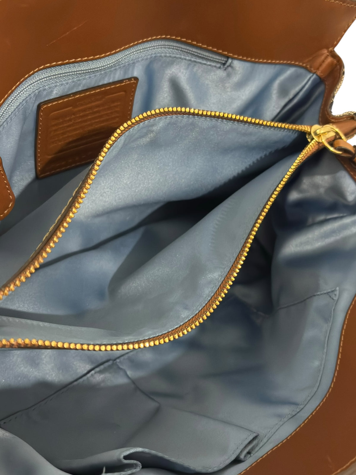 Vintage Coach Patchwork Bag 12216 Denim Turnlock Tote