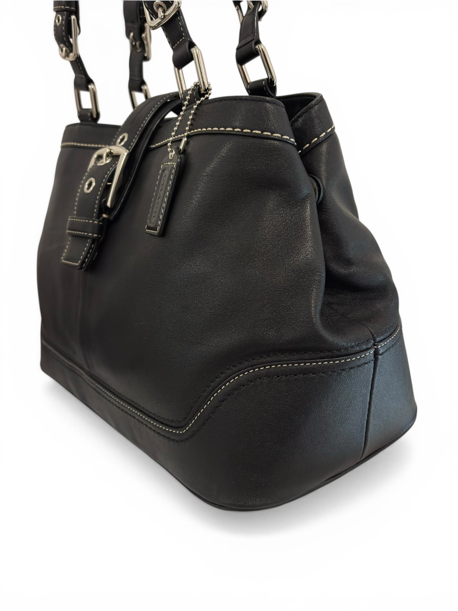 Coach Black Soft Leather Hampton Soho Buckle
Tote Shoulder Bag