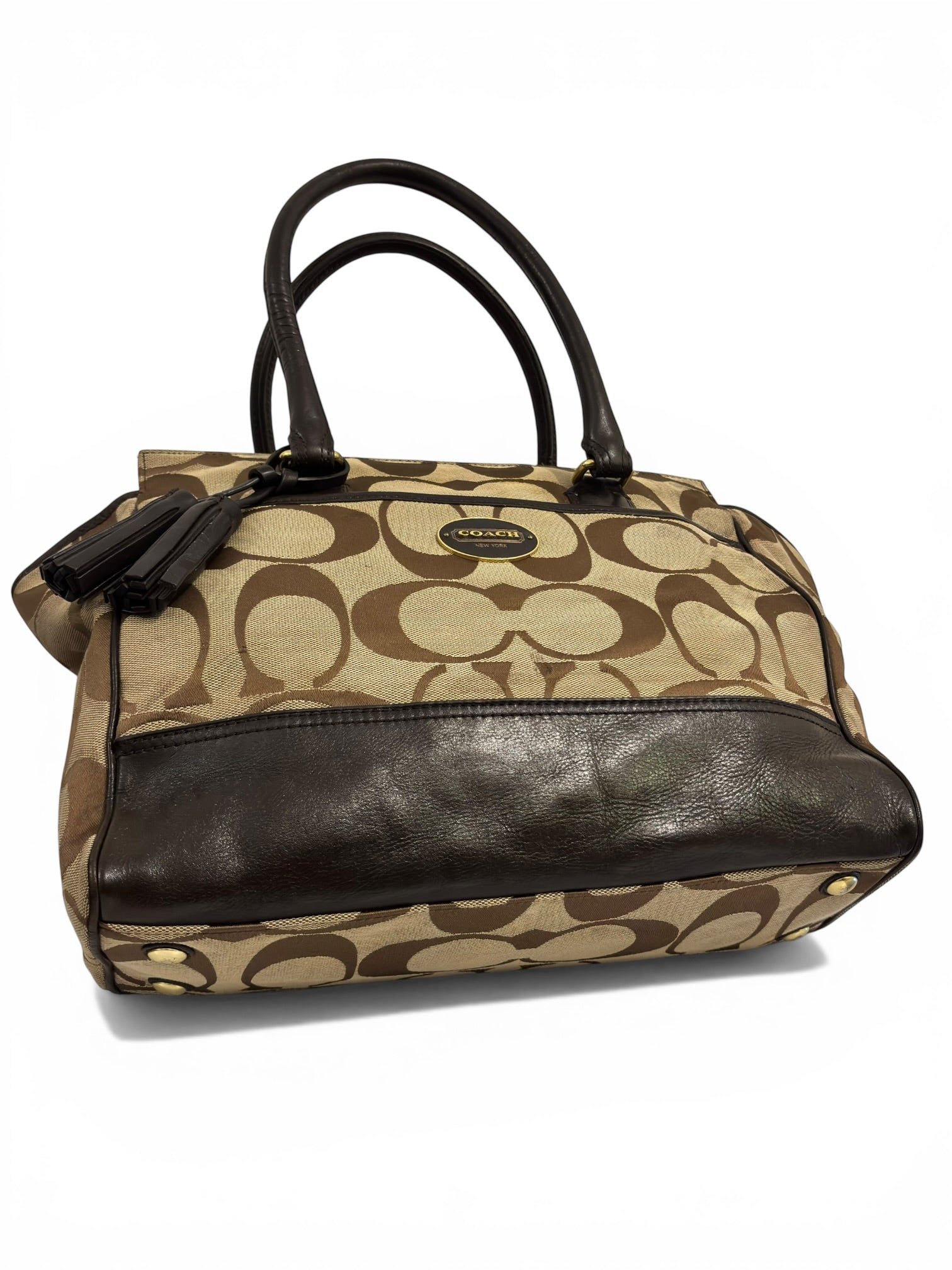 Coach Brown Beige Candace Legacy Signature Canvas & Leather Vintage Shoulder Bag