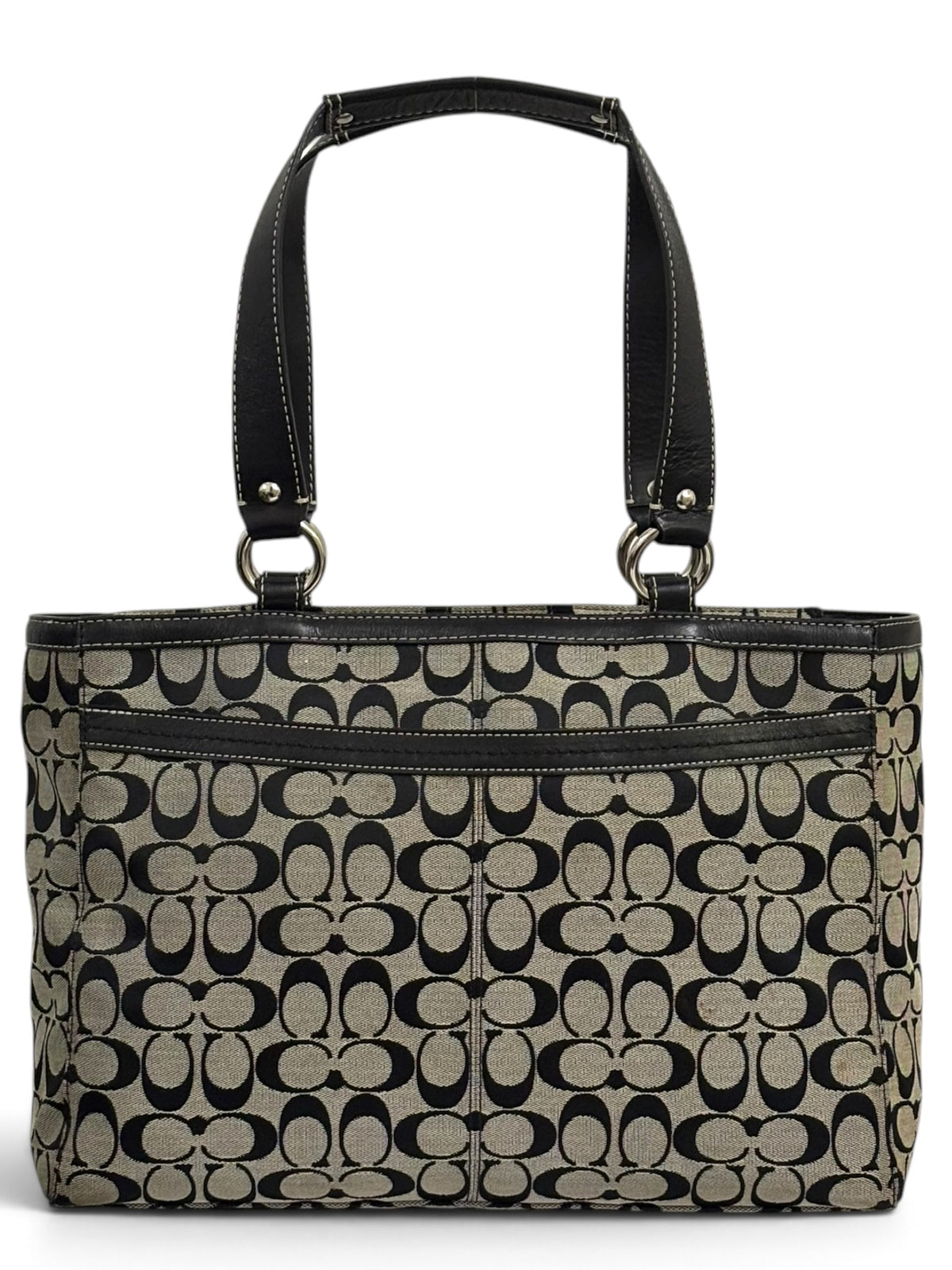 Vintage Coach Penelope Bag F14694 In Signature Black And Grey