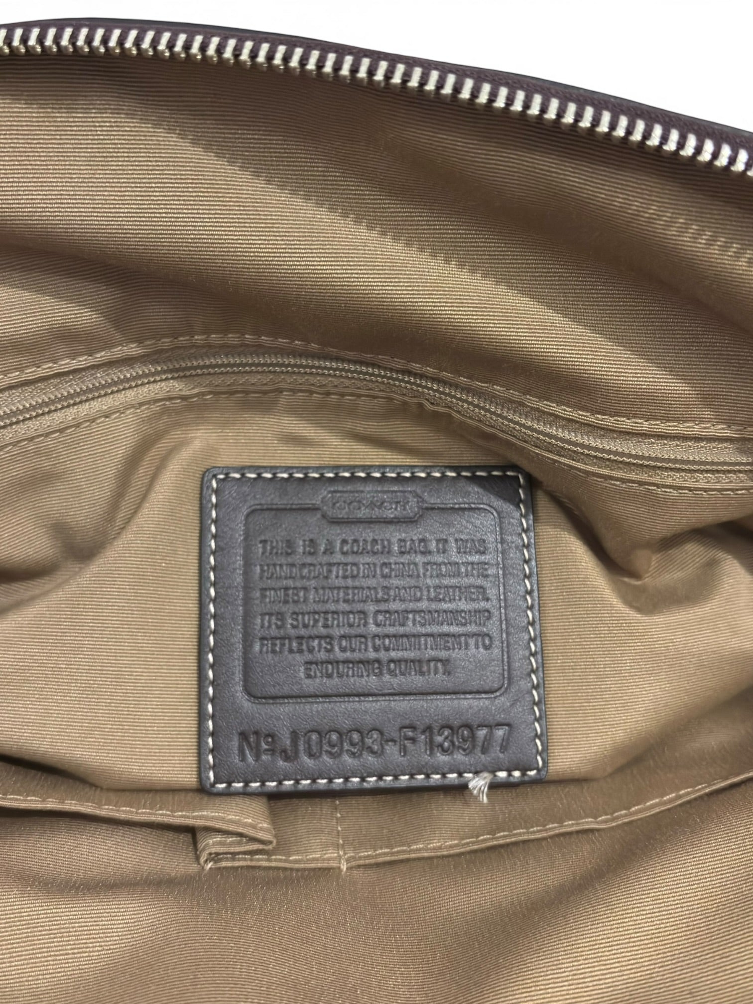 Coach Brown Signature Hamptons Canvas & Leather Dome Shoulder Bag