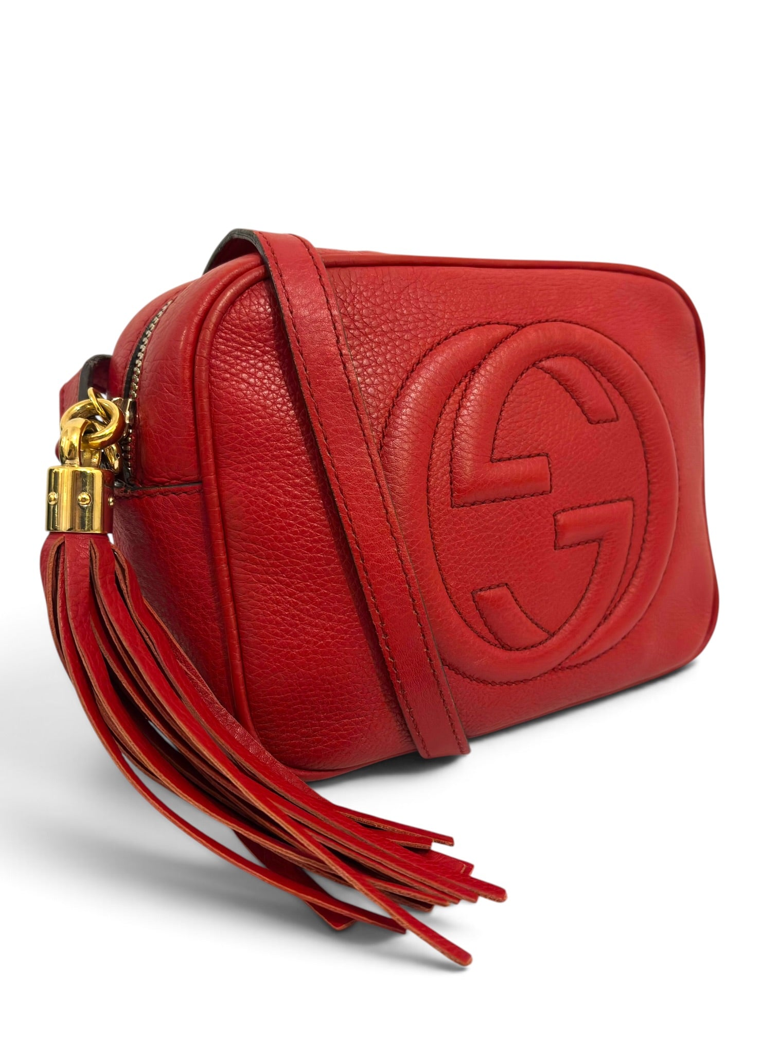 Vintage Gucci Soho Disco Bag Red Leather Crossbody 308364