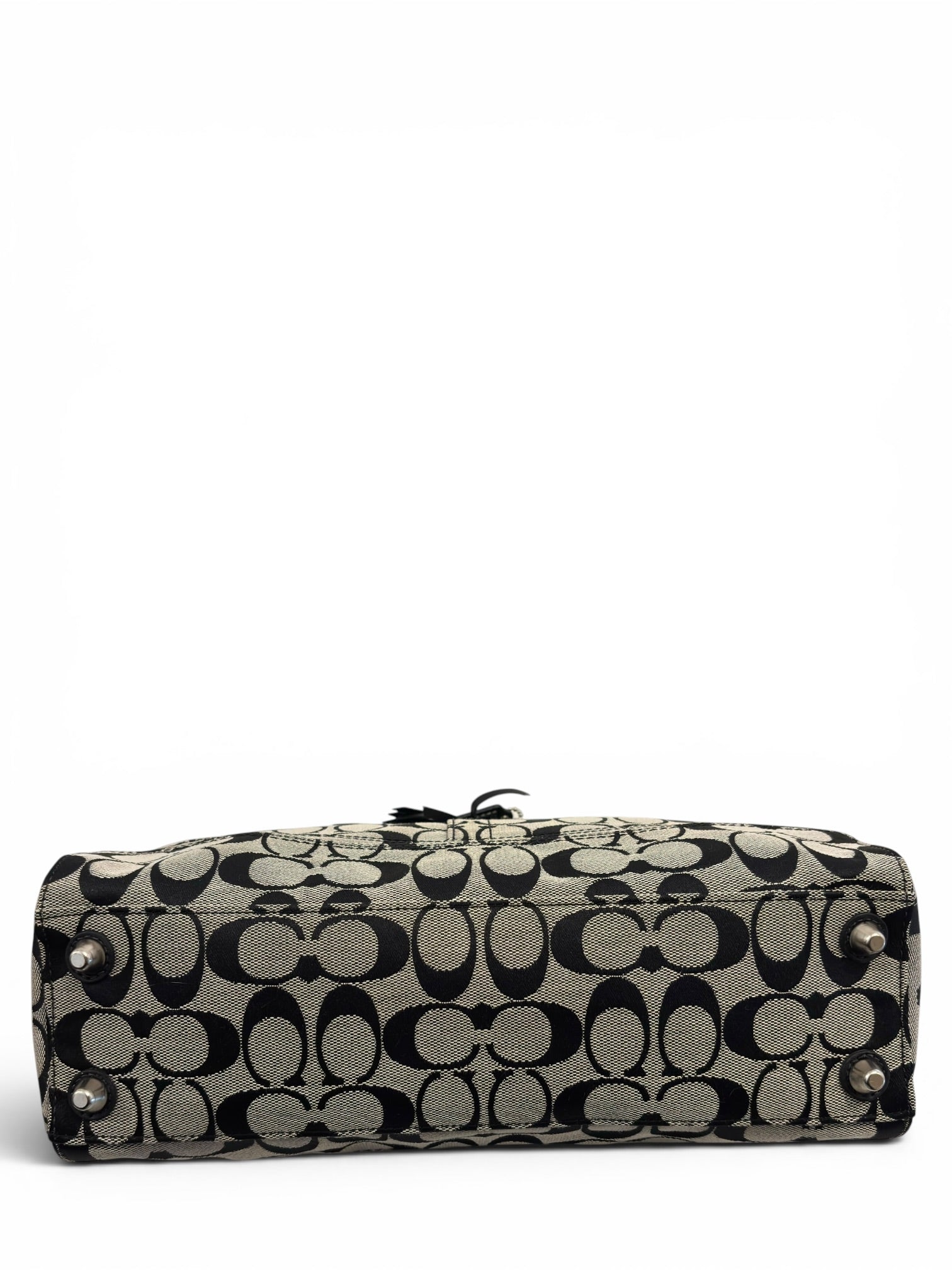 Vintage Coach Hamptons Signature Black & Grey Shoulder
Bag F15665