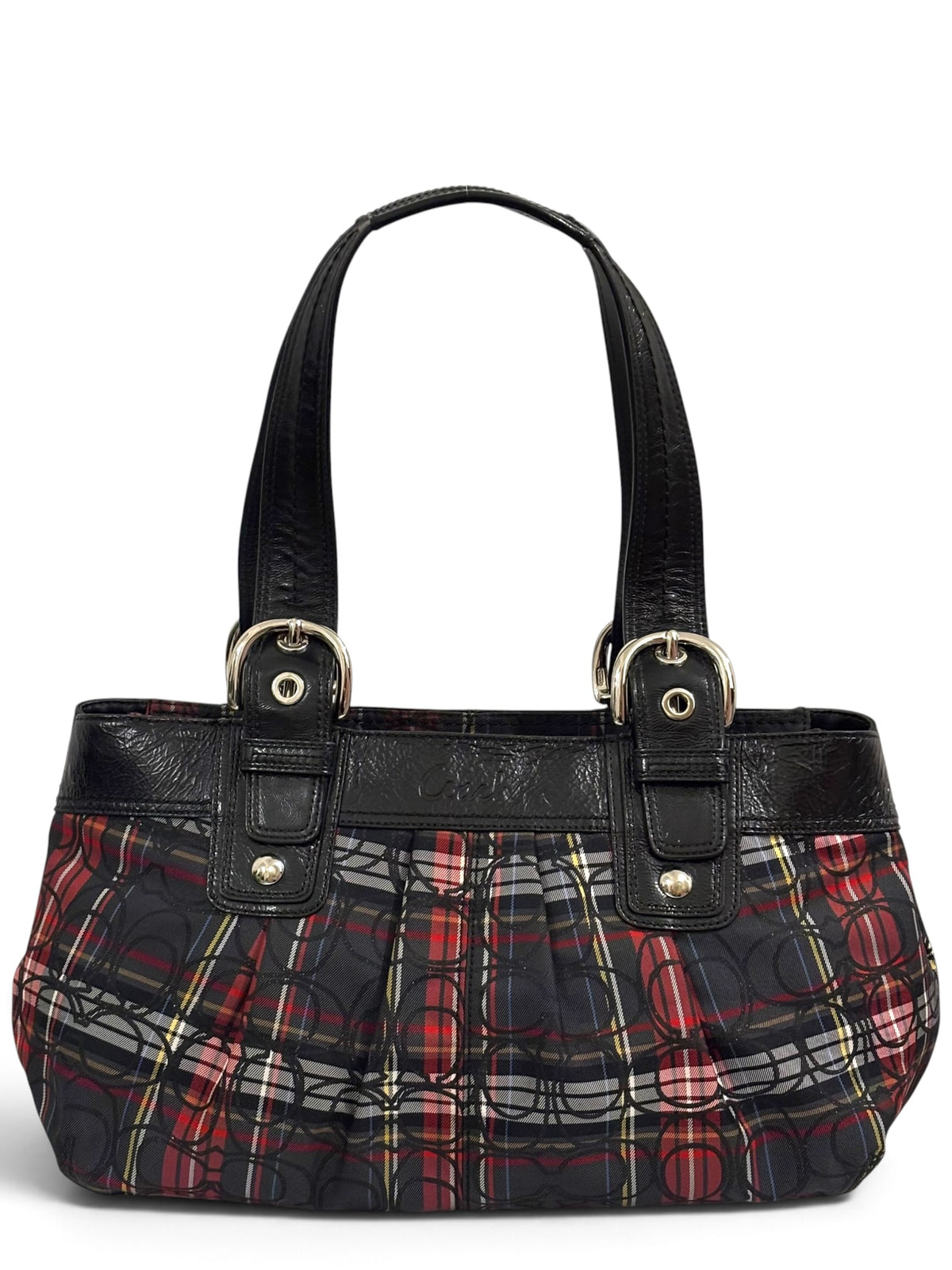 Vintage Coach Soho Bag F15228 Poppy Tartan Plaid Tote
