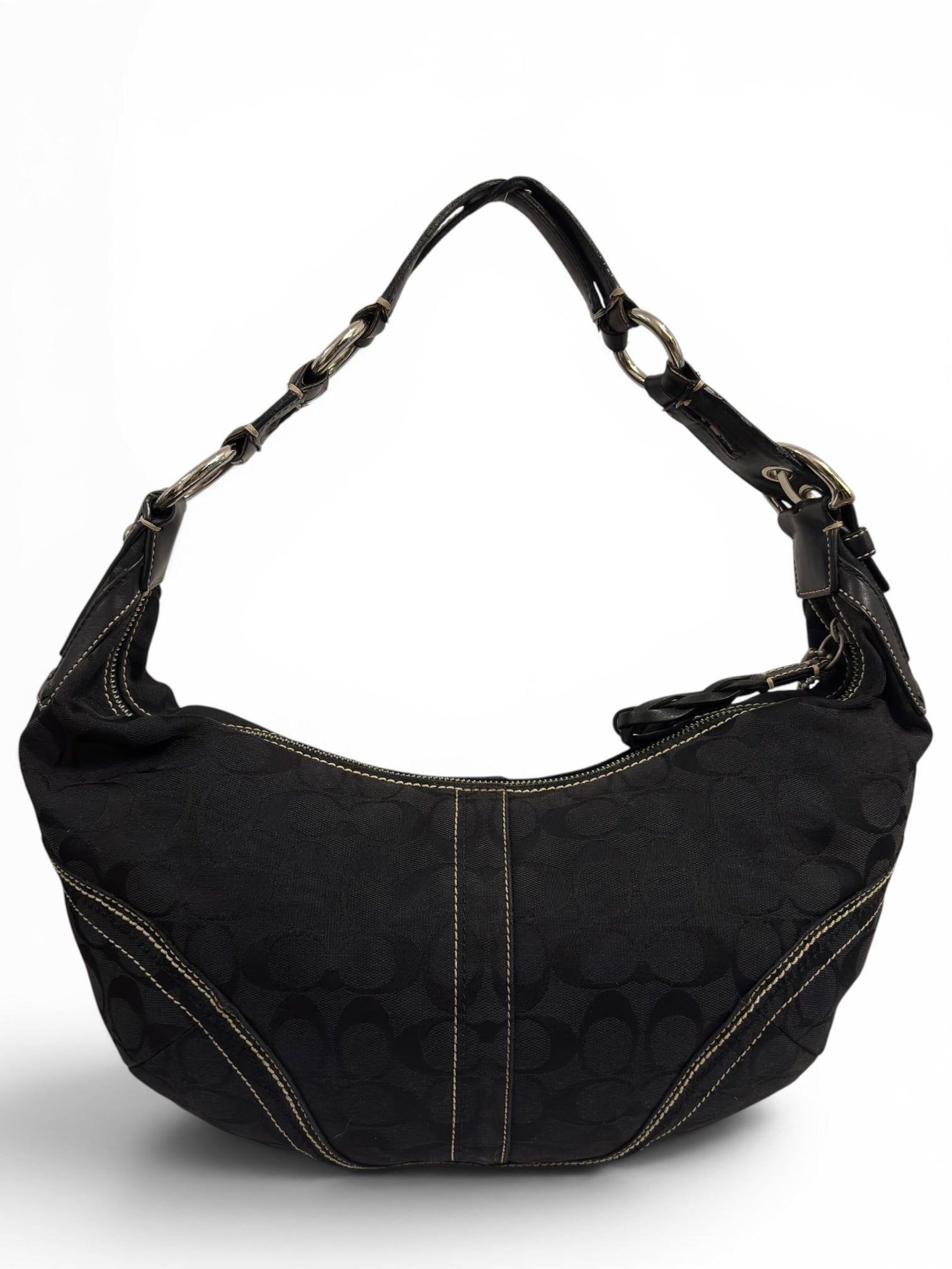 Vintage Coach Soho Half Moon Black Hobo Shoulder Bag 10601
