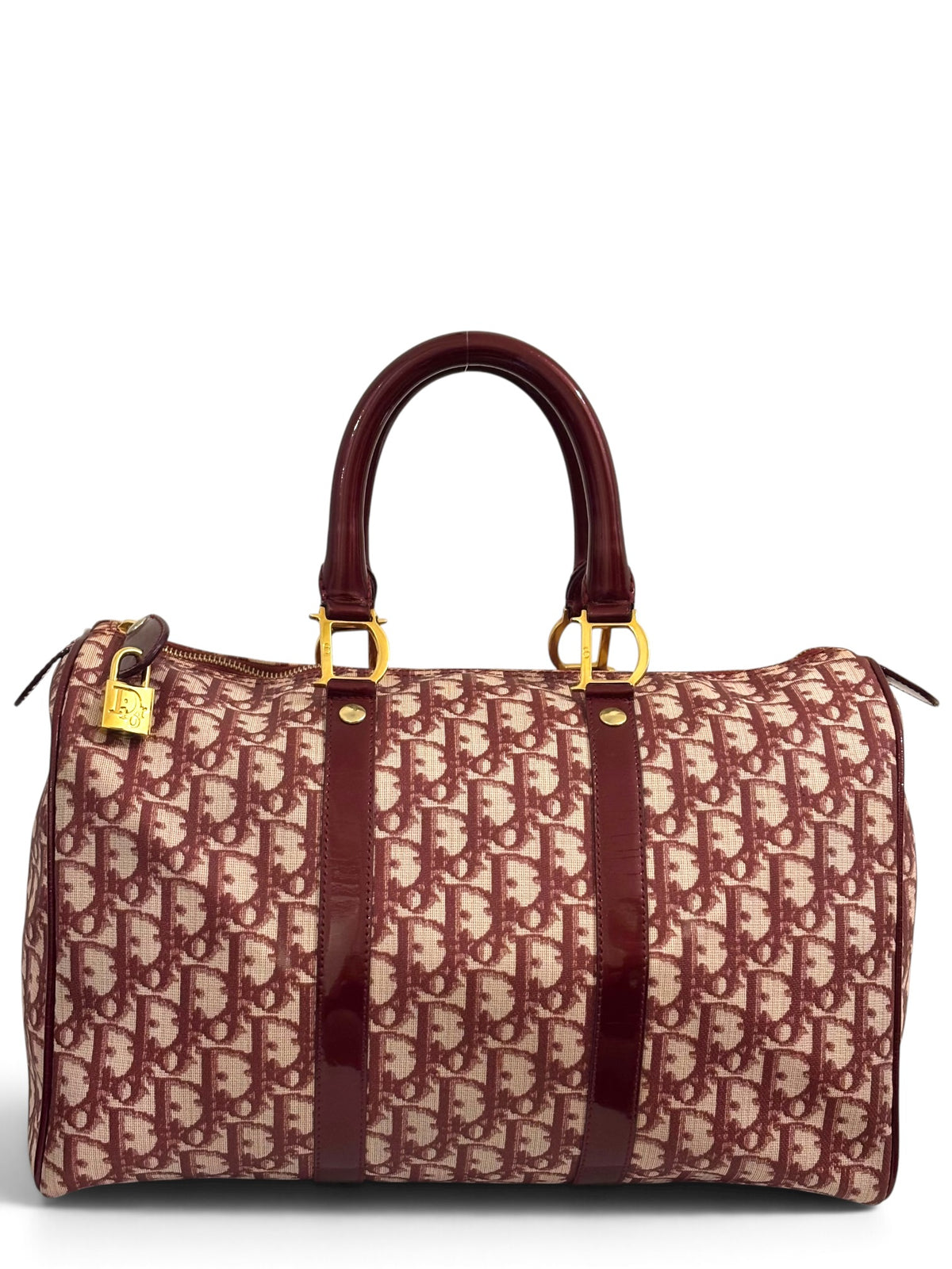 Vintage Christian Dior Bag Red Trotter Diorissimo Boston PZ 0052
