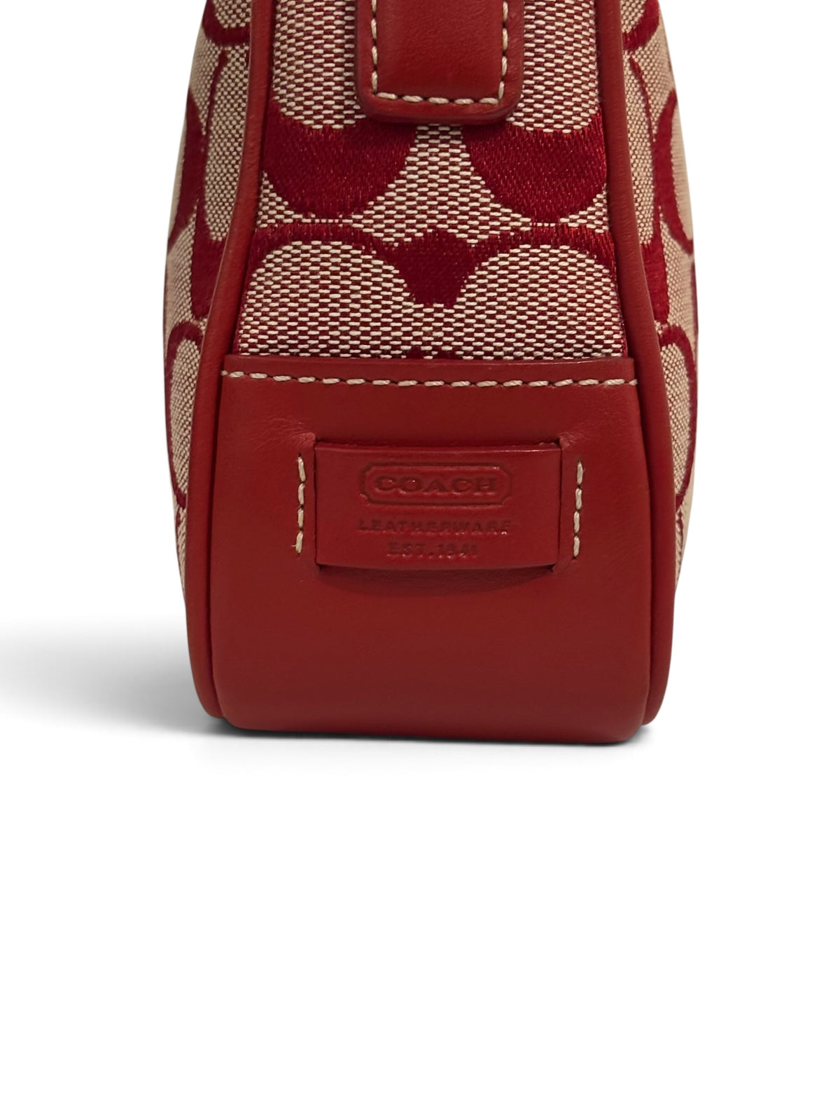 Vintage Coach Bag 6023 In Red Signature Canvas