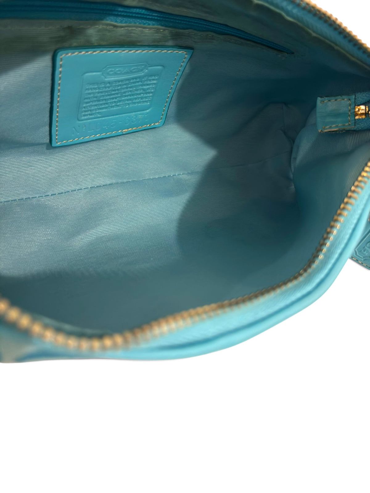Vintage Coach Bag 6371 East West Signature Baguette In Rare Blue