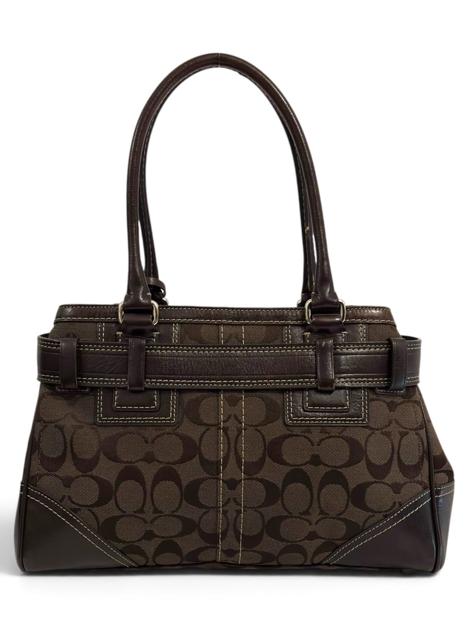 Vintage Coach Bag Hamptons 10245 Signature
Chocolate Brown Clip Tote