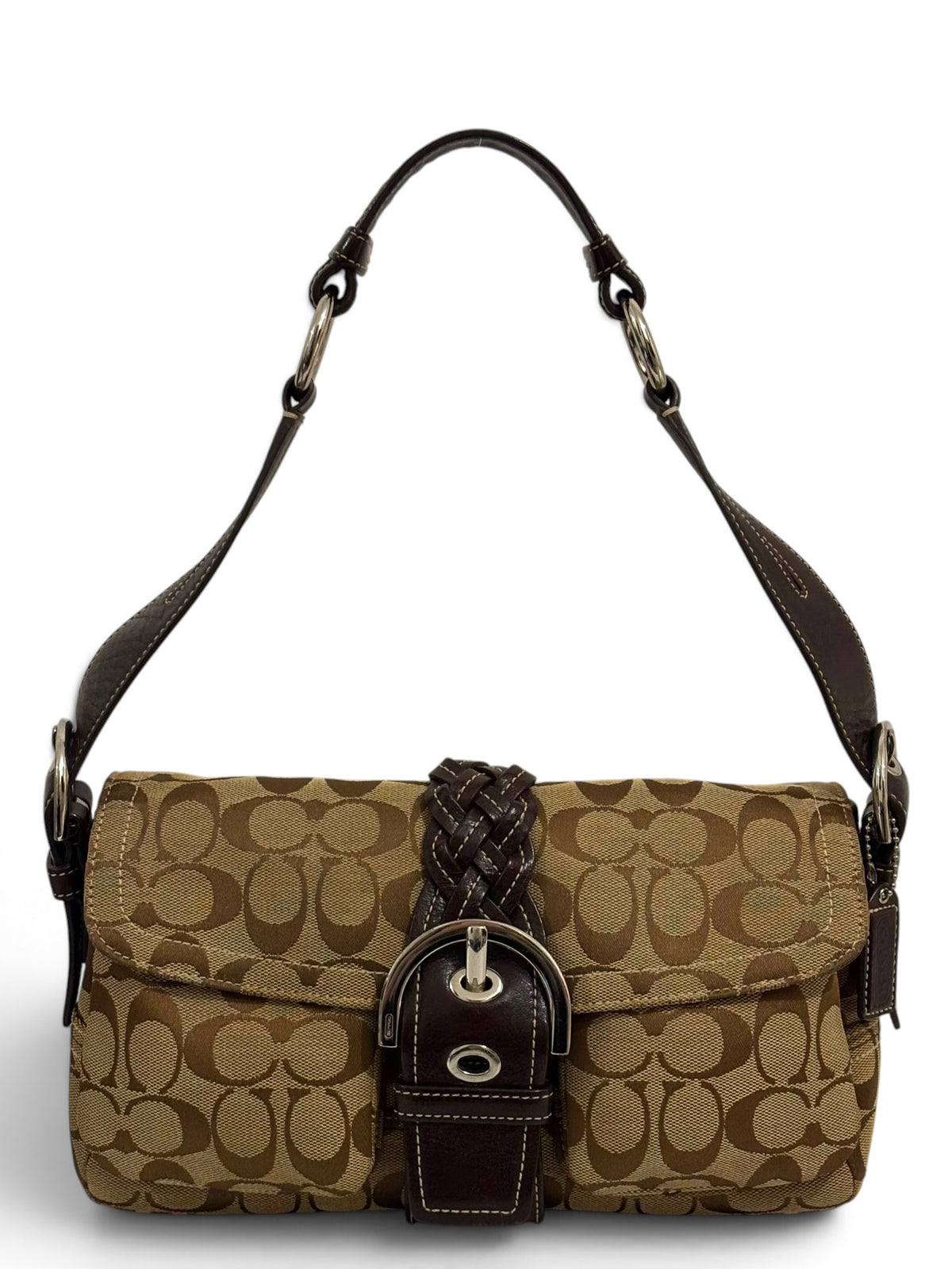 Vintage Coach Soho 6314 Braided Flap Bag Signature Brown