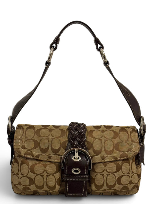 Vintage Coach Soho 6314 Braided Flap Bag Signature Brown
