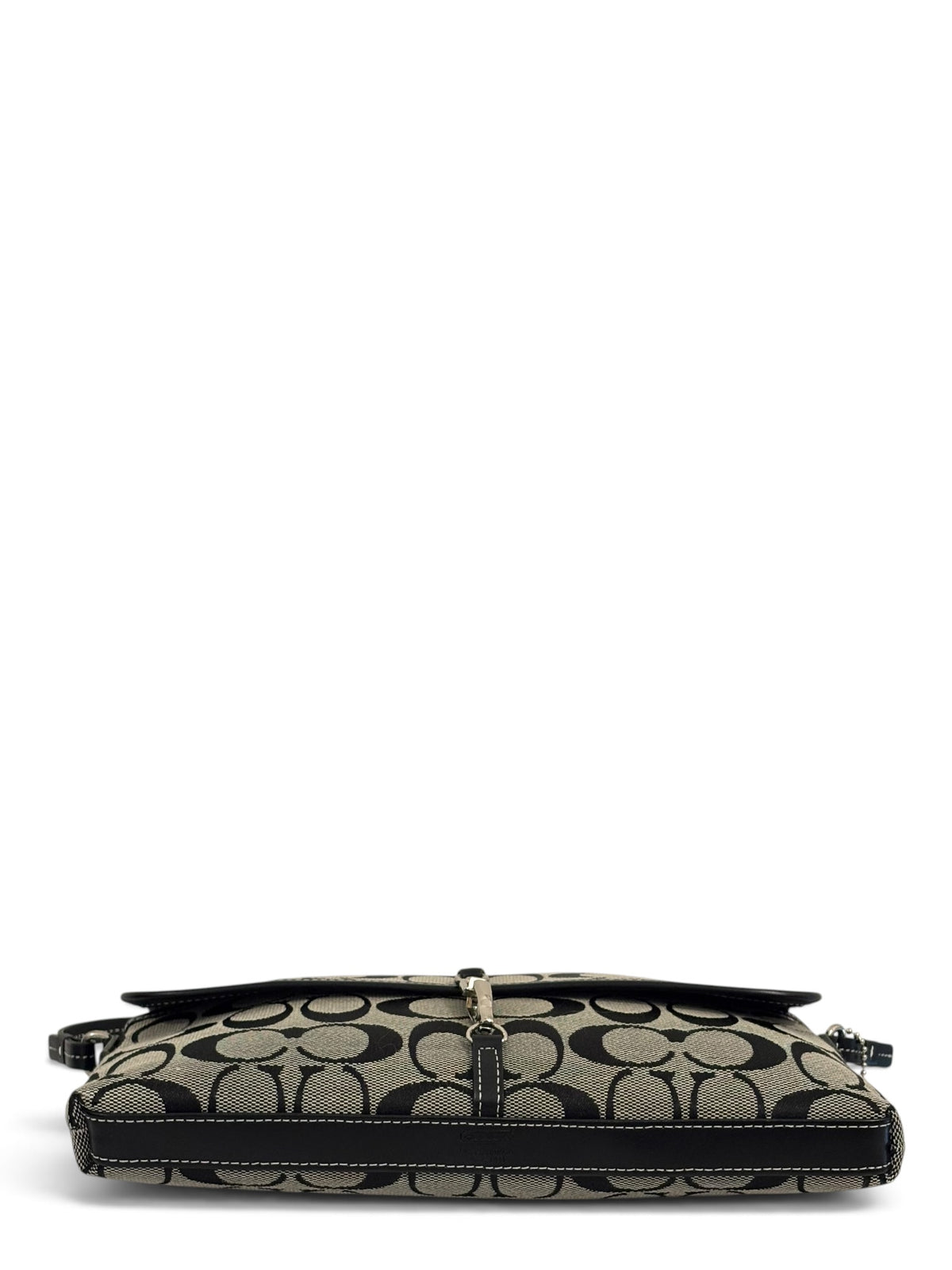 Vintage Coach Hamptons Bag L25 6348 Signature Canvas In Black And Grey