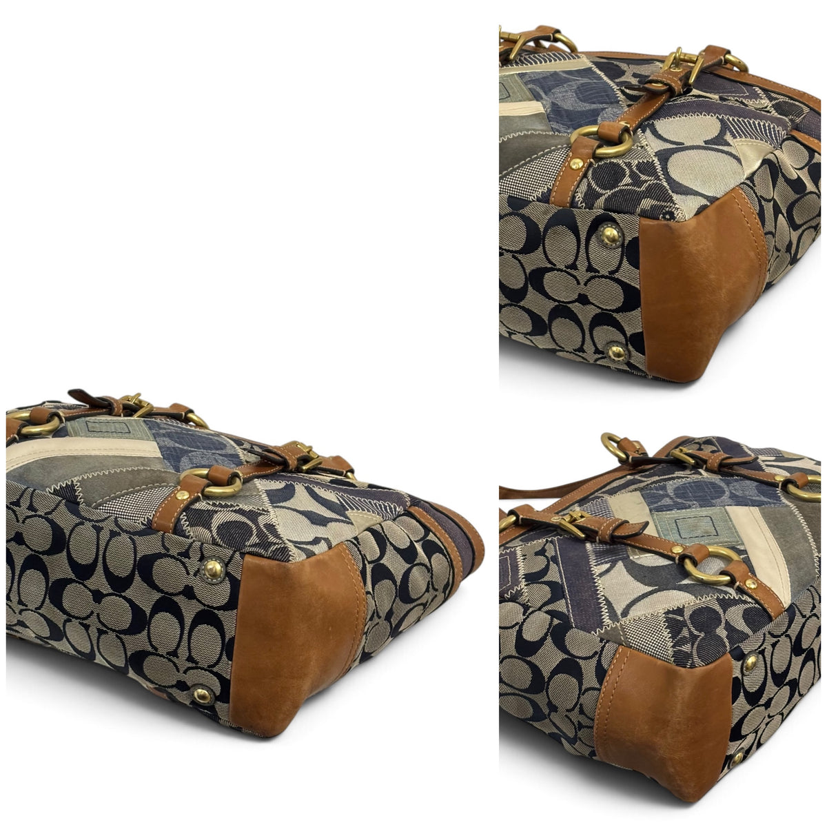 Vintage Coach Denim Patchwork Tote Bag 12217