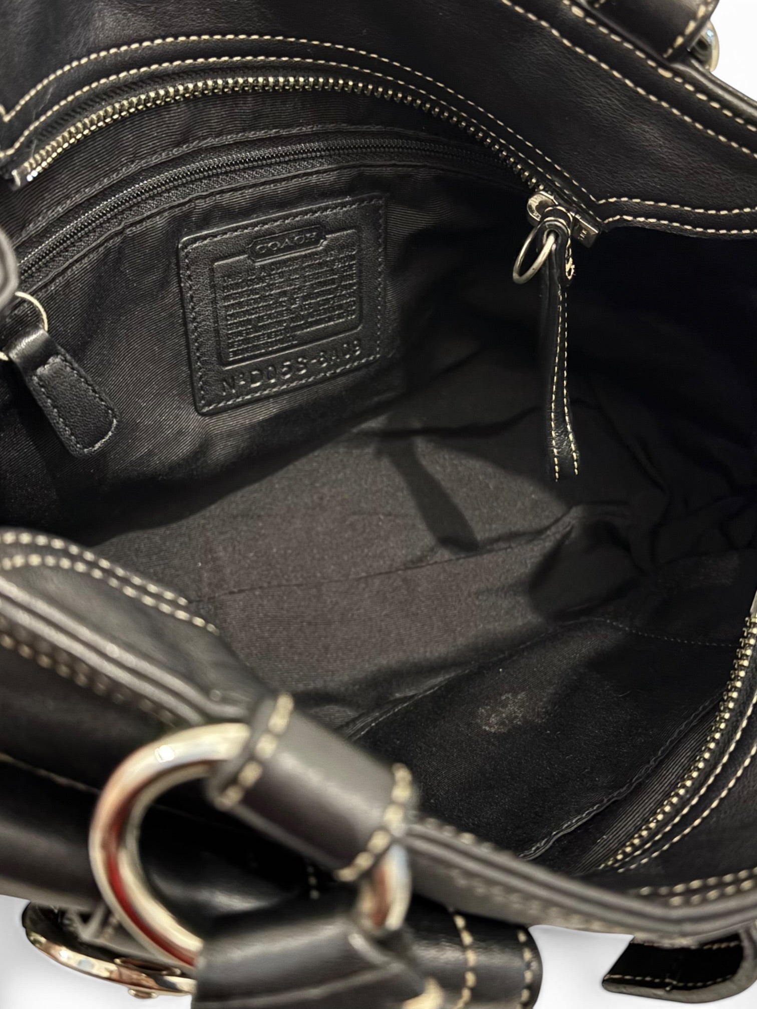 Coach Black Soho Double Pocket Leather 8A09 Tote Shoulder Bag