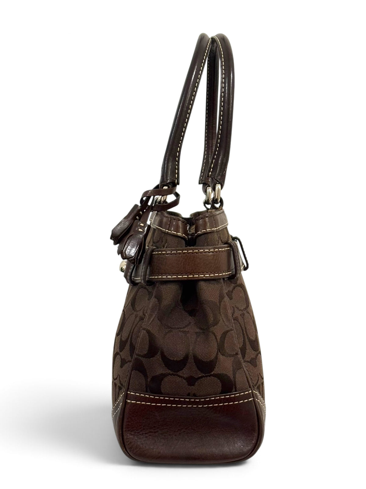 Vintage Coach Hamptons Bag FS8K06 Signature Chocolate Brown Tote