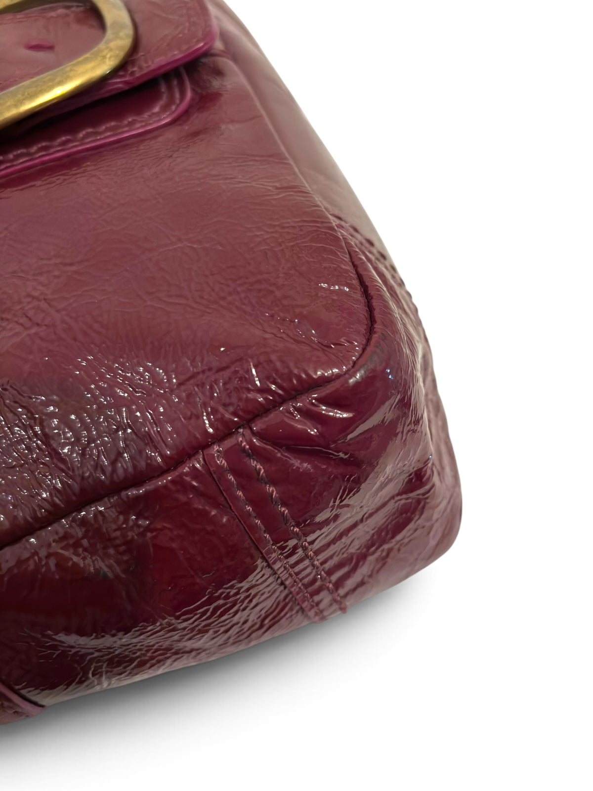 Vintage Coach Soho Bag Bleecker 12372 In Patent Leather Burgundy
