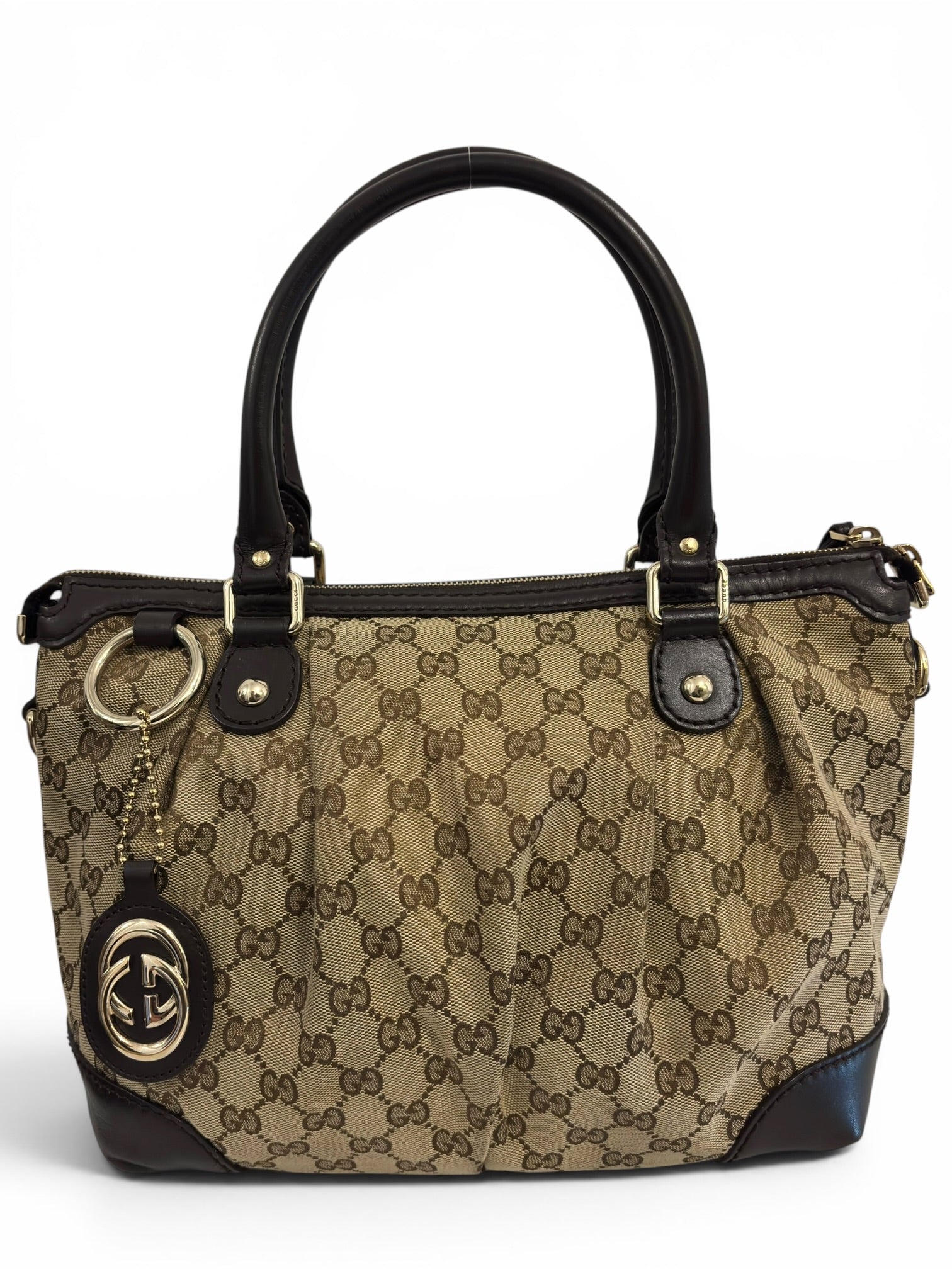 Vintage Gucci Sukey GG Bag Canvas Brown & Beige
Satchel Tote Shoulder Handbag 520981