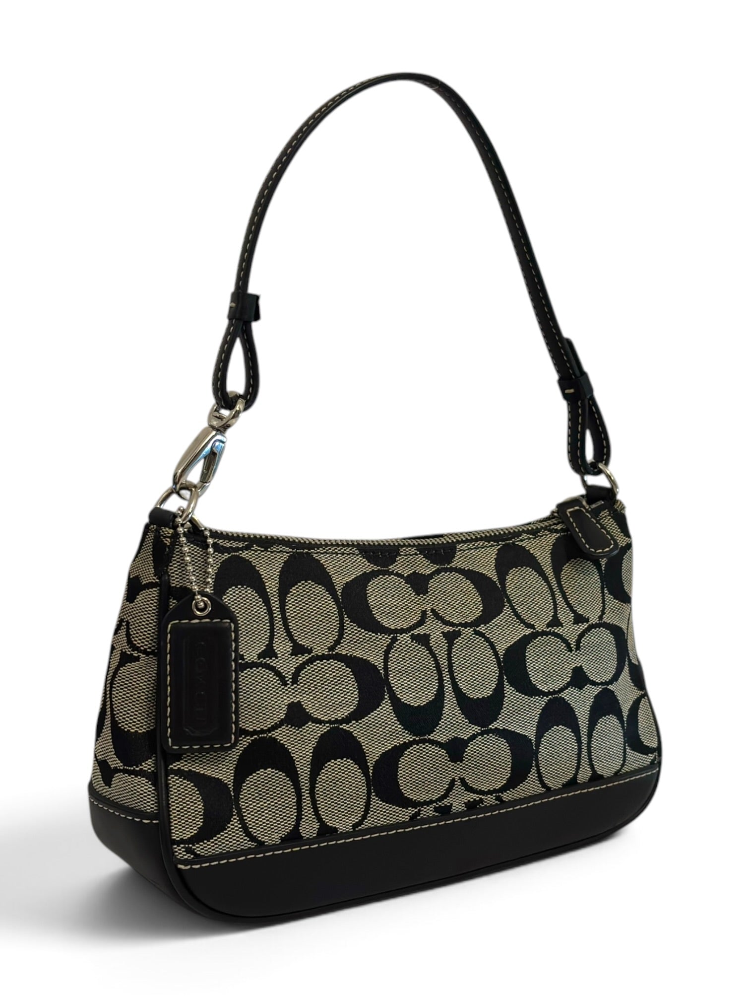 Vintage Coach Demi Bag Signature Black &
Grey Handbag 6094