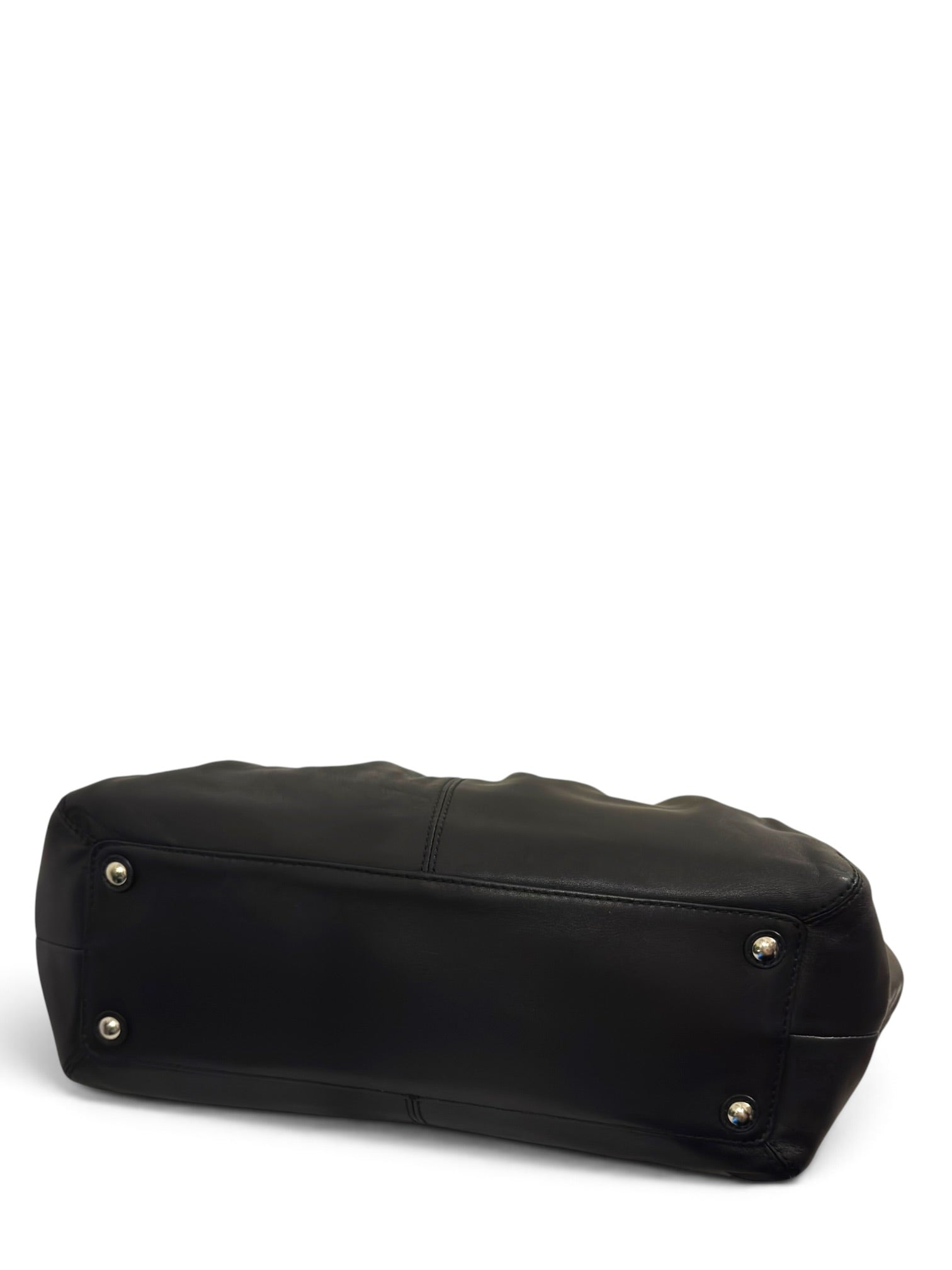 Vintage Coach Soho Bag Pleated Black Leather Tote F13732
