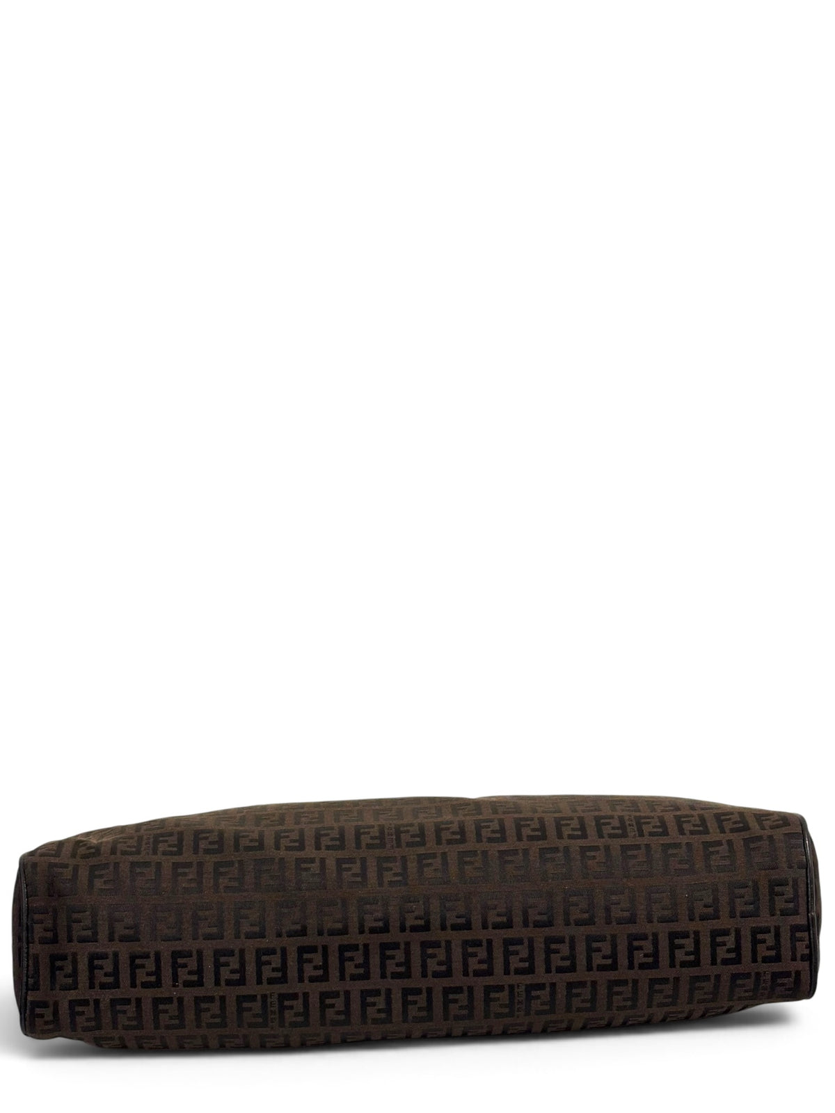 Vintage Fendi Zucchino Bag Boston Barrel In Chocolate Brown