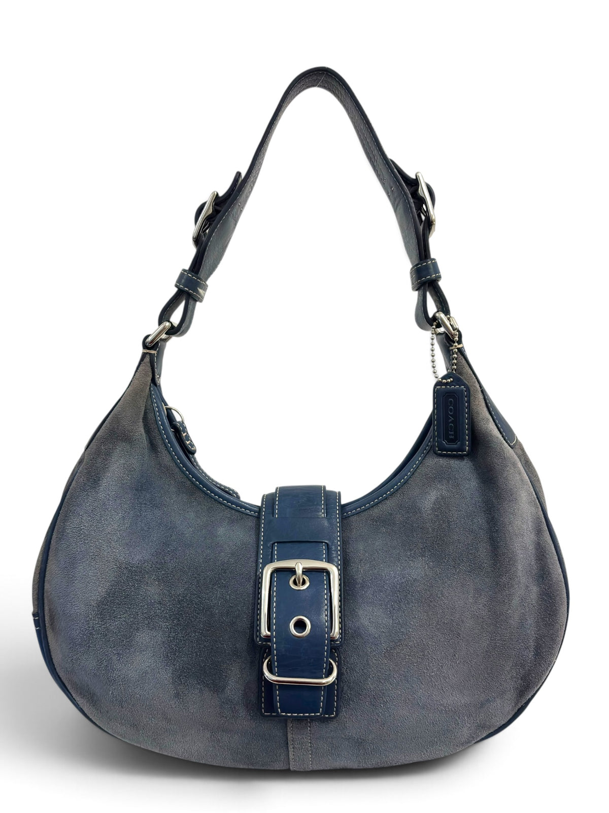Vintage Coach Soho Bag 7559 Hobo In Rare Blue Suede