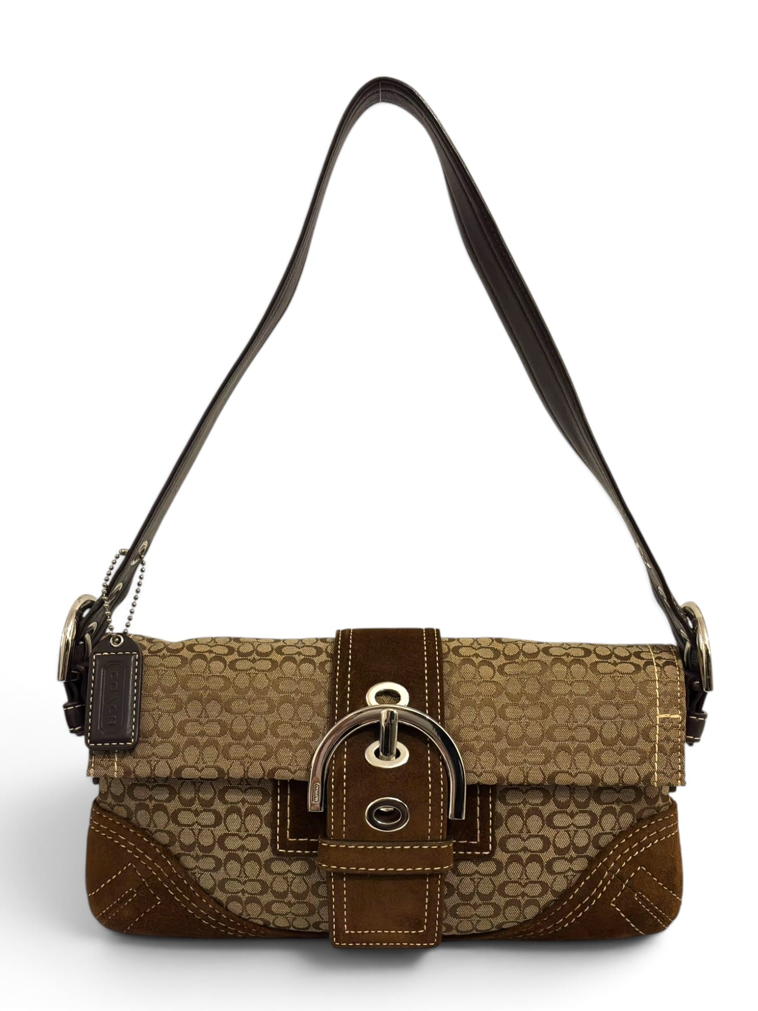 Vintage Coach Soho Signature Brown Y2K Shoulder Bag 3628