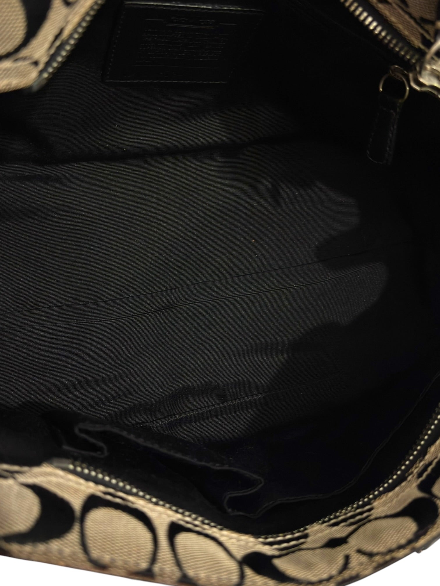 Vintage Coach Bag Y2K Signature Canvas Black Leather Shoulder Soho Tote Handbag 10625