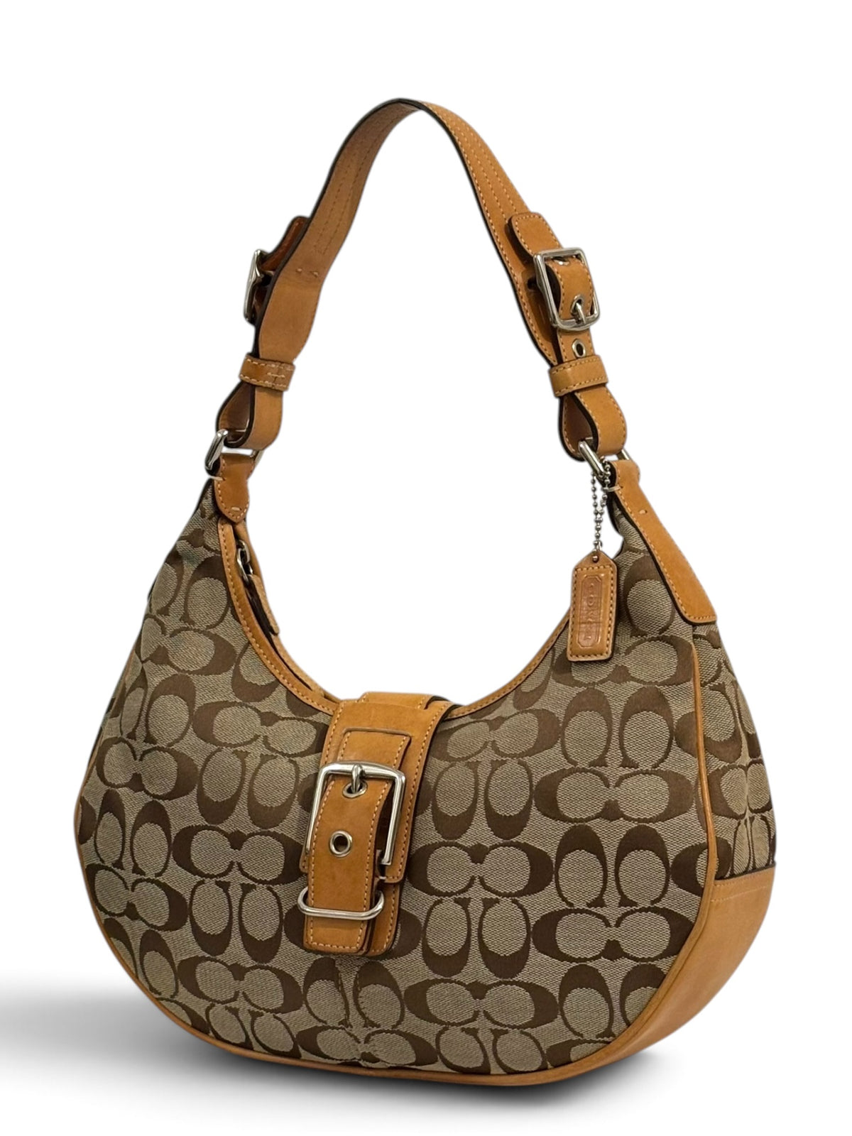 Vintage Coach Soho Bag 6363 Crescent Signature Hobo In Brown
