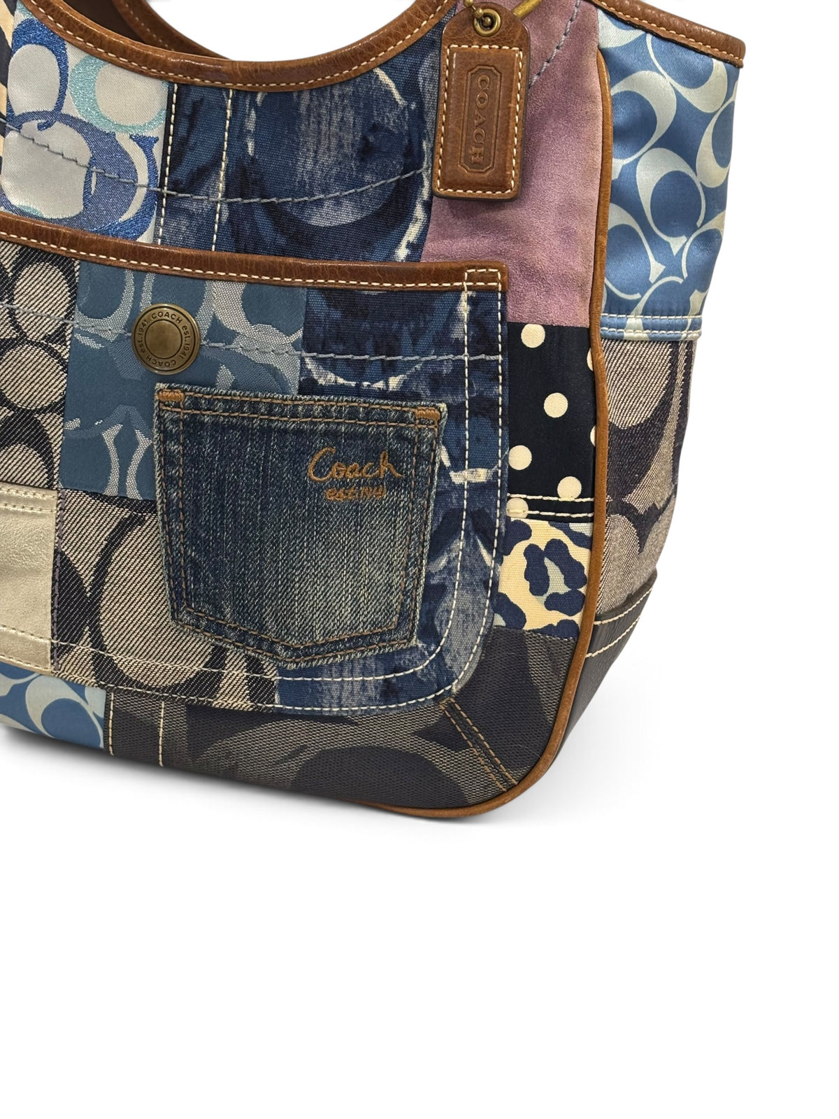Vintage Coach Ergo Patchwork 10810 Bag Limited Edition In Denim