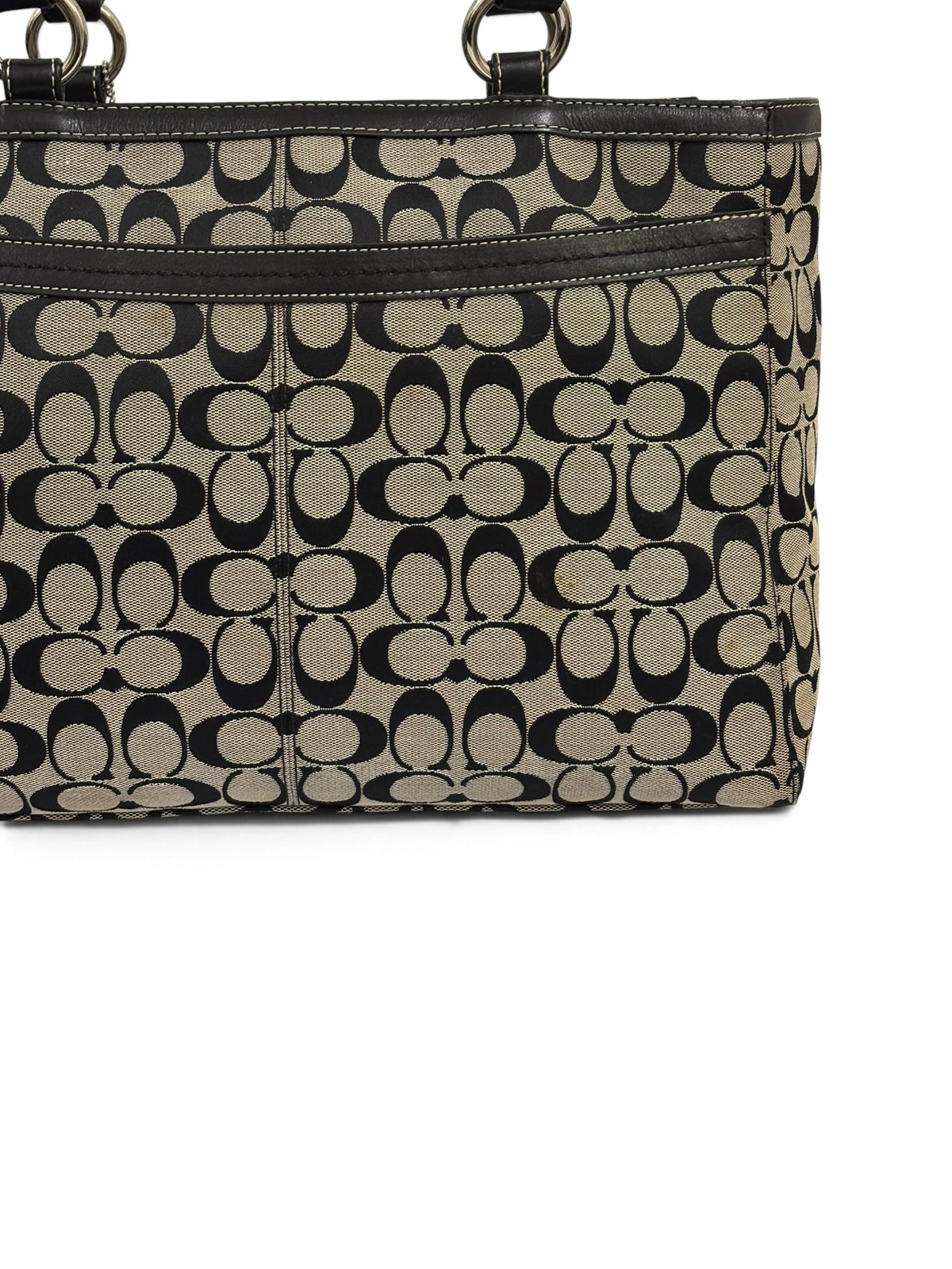 Vintage Coach Penelope Bag F14694 In Signature Black And Grey