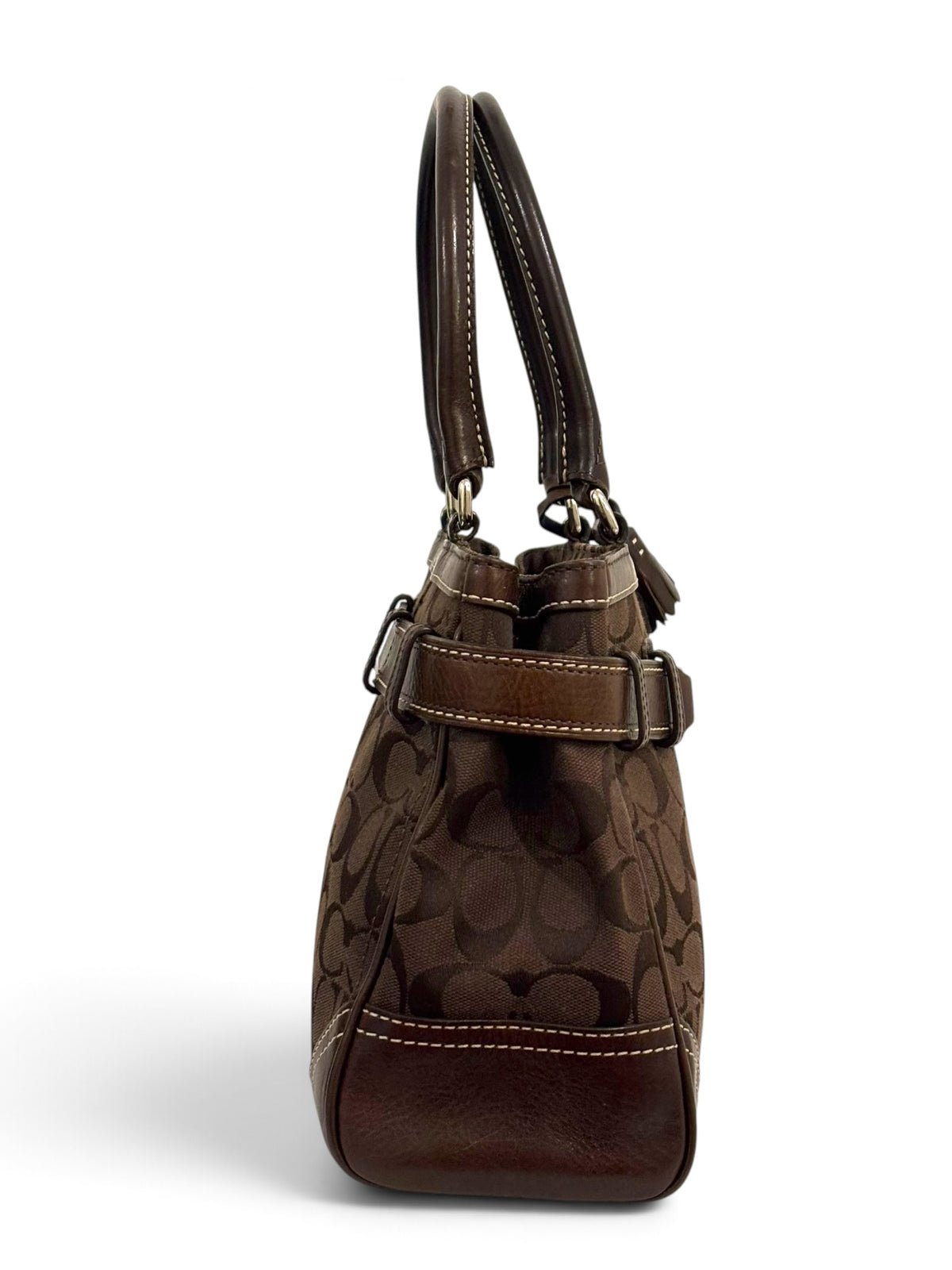 Vintage Coach Hamptons Bag FS8K06 Signature Chocolate Brown Tote
