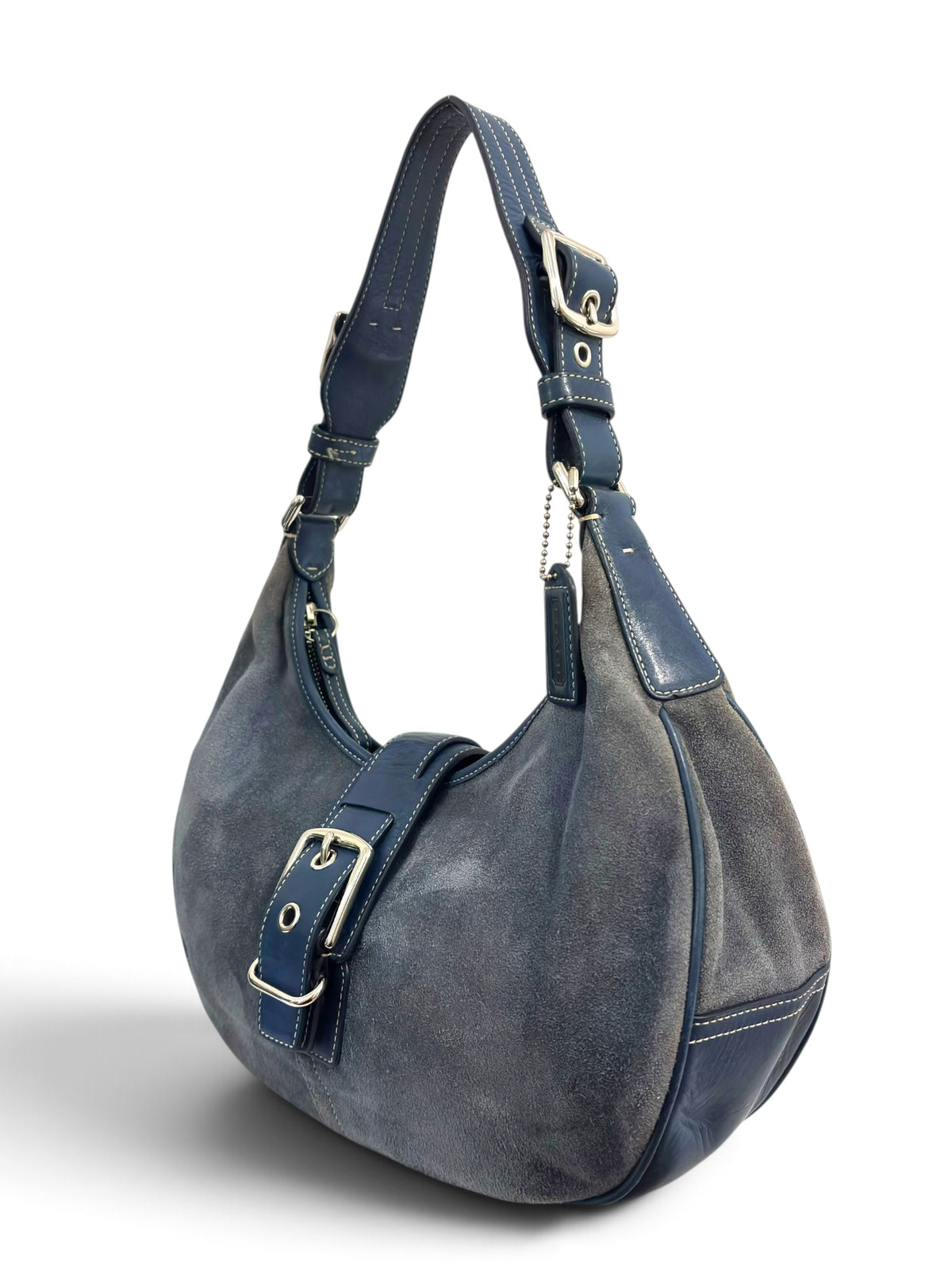Vintage Coach Soho Bag 7559 Hobo In Rare Blue Suede