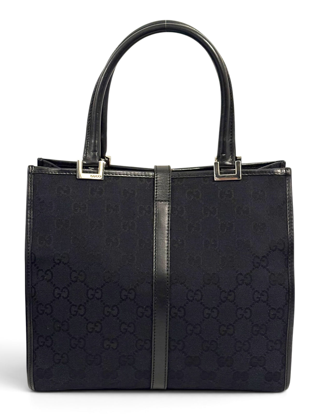 Vintage Gucci Jackie Tote Bag Black GG Canvas 002 1065 3444